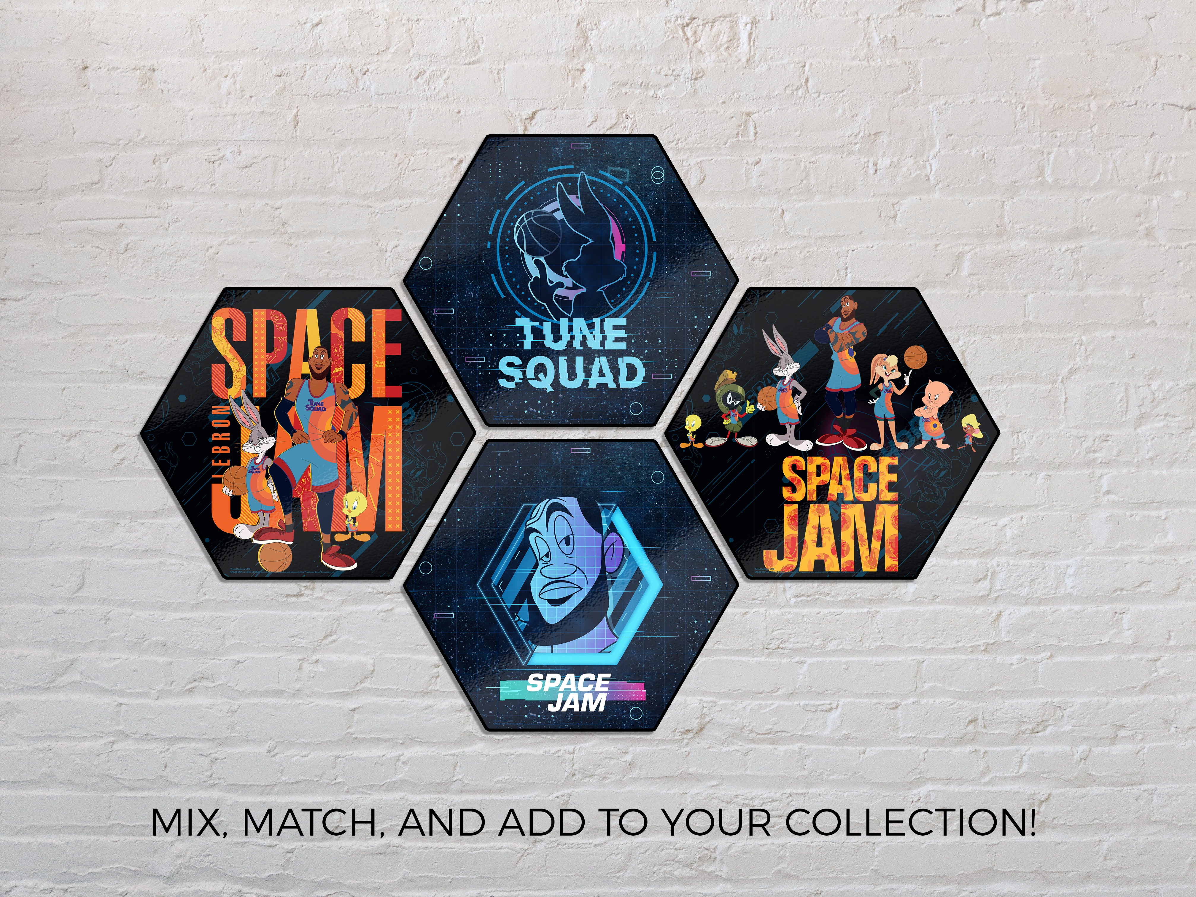 Space Jam: A New Legacy (Tune Squad) KNEXAGON® Wood Print WPHEX1758SJTS