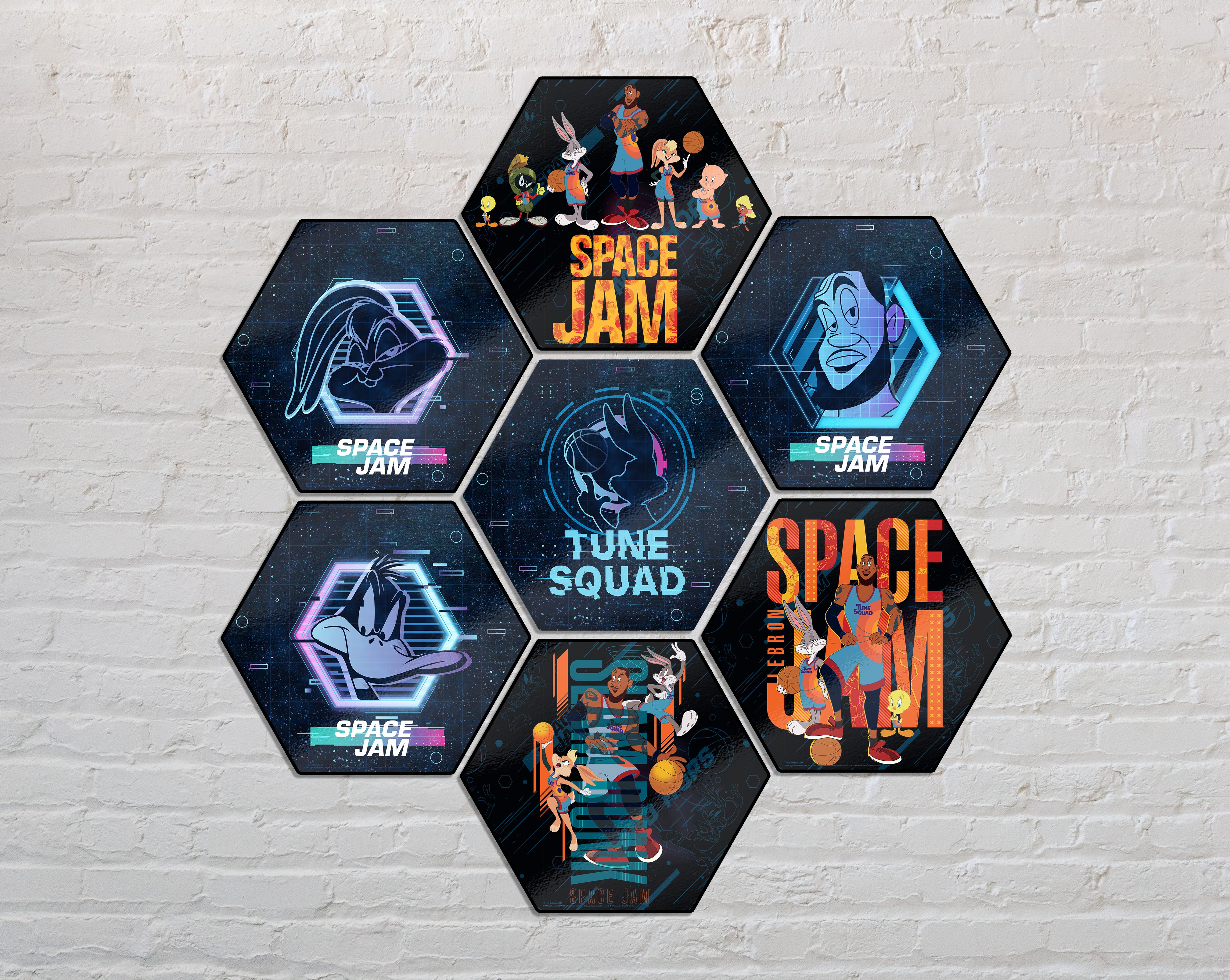 Space Jam: A New Legacy (Tune Squad) KNEXAGON® Wood Print WPHEX1758SJTS
