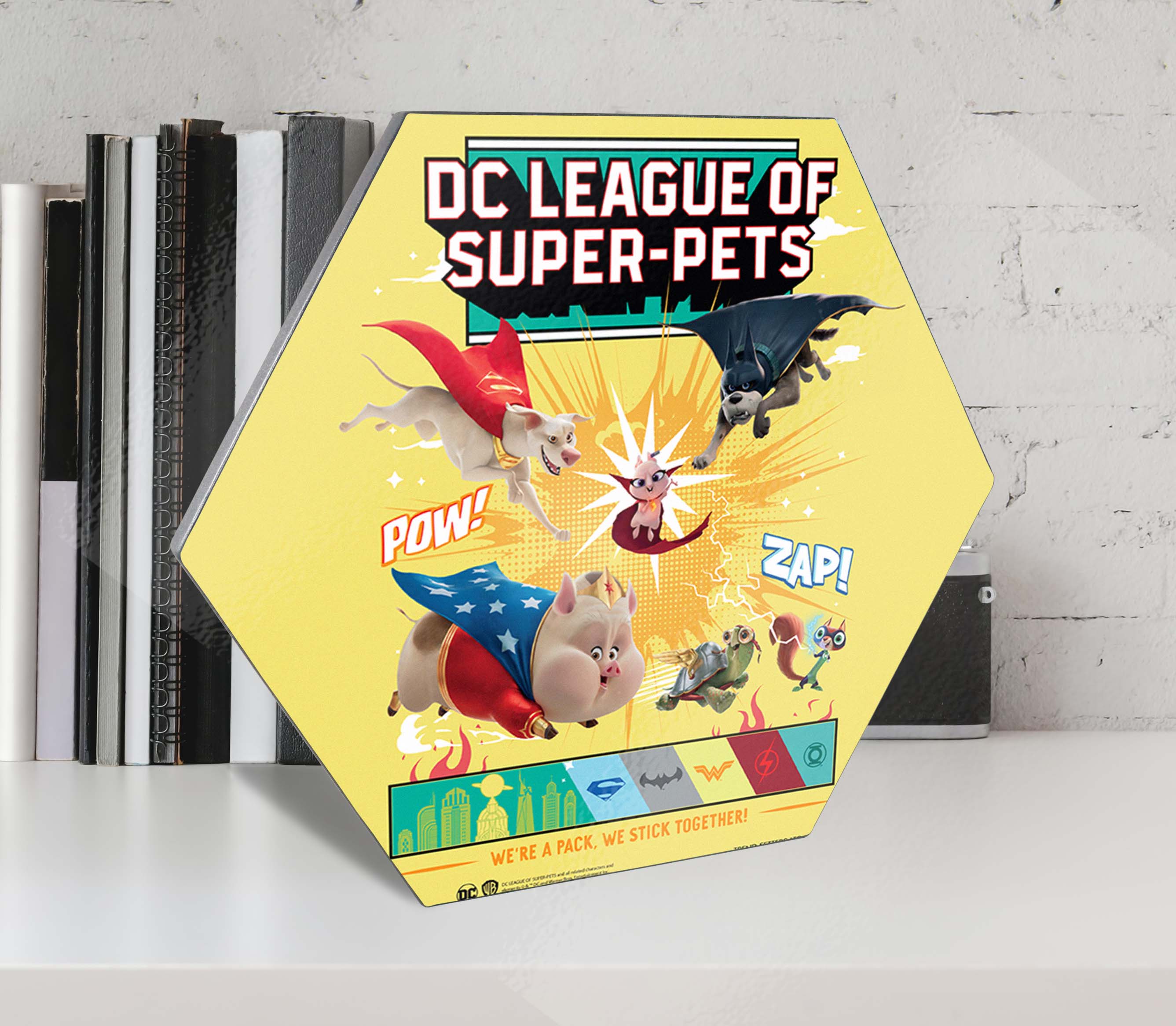 DC League of Super-Pets (We Stick Together) KNEXAGON® Wood Print WPHEX1808