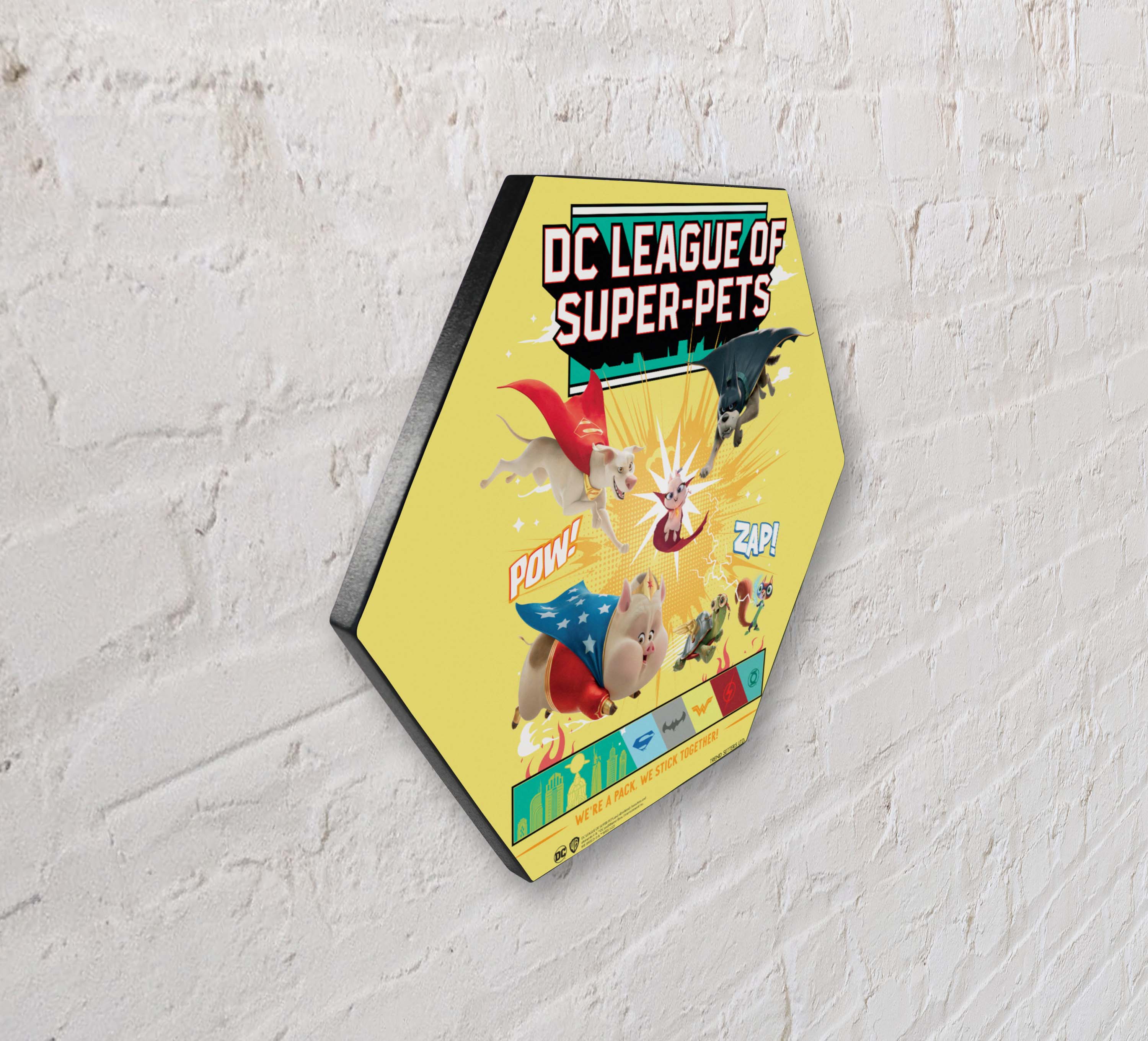 DC League of Super-Pets (We Stick Together) KNEXAGON® Wood Print WPHEX1808