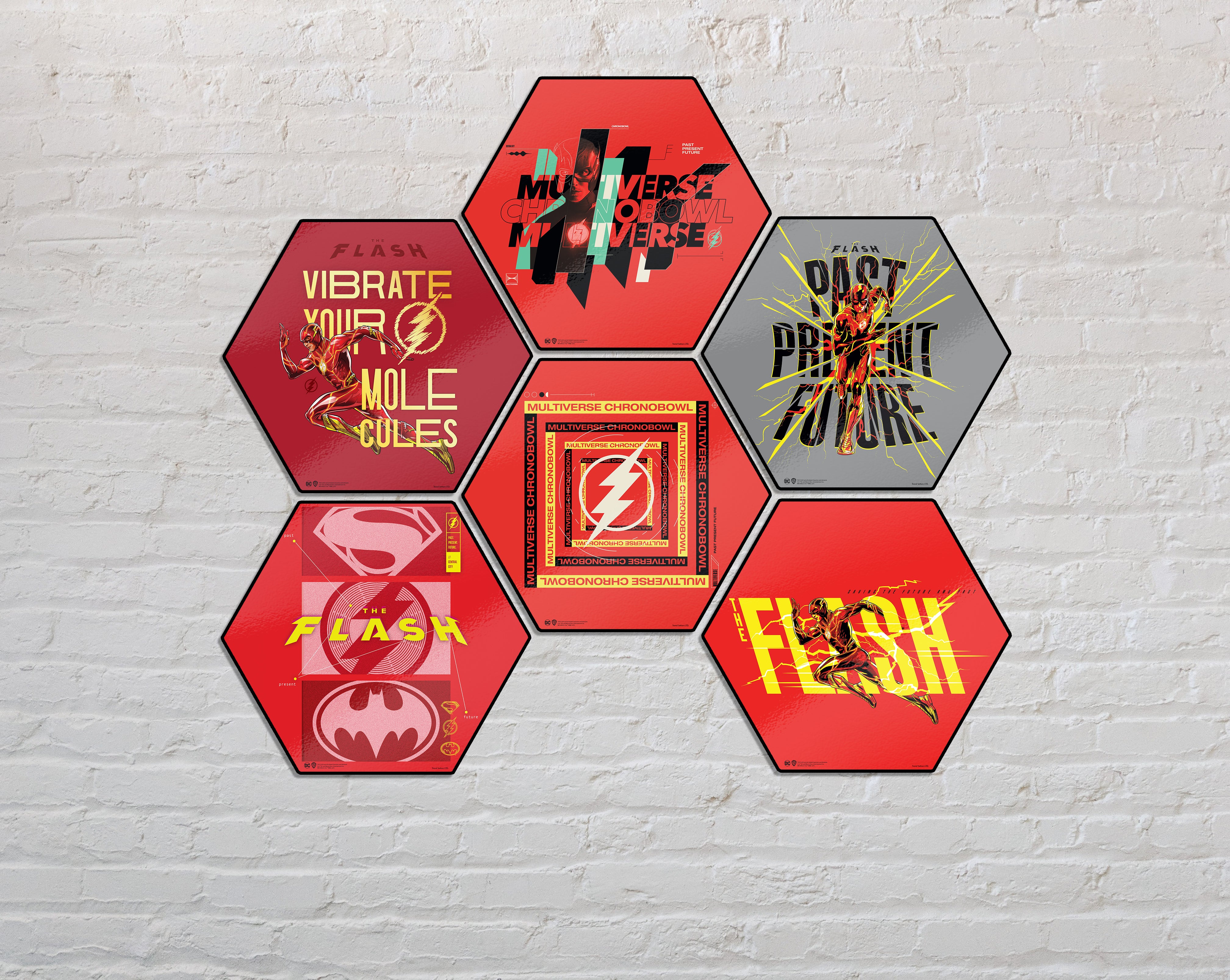 The Flash (Past Present Future) KNEXAGON® Wood Print WPHEX1890