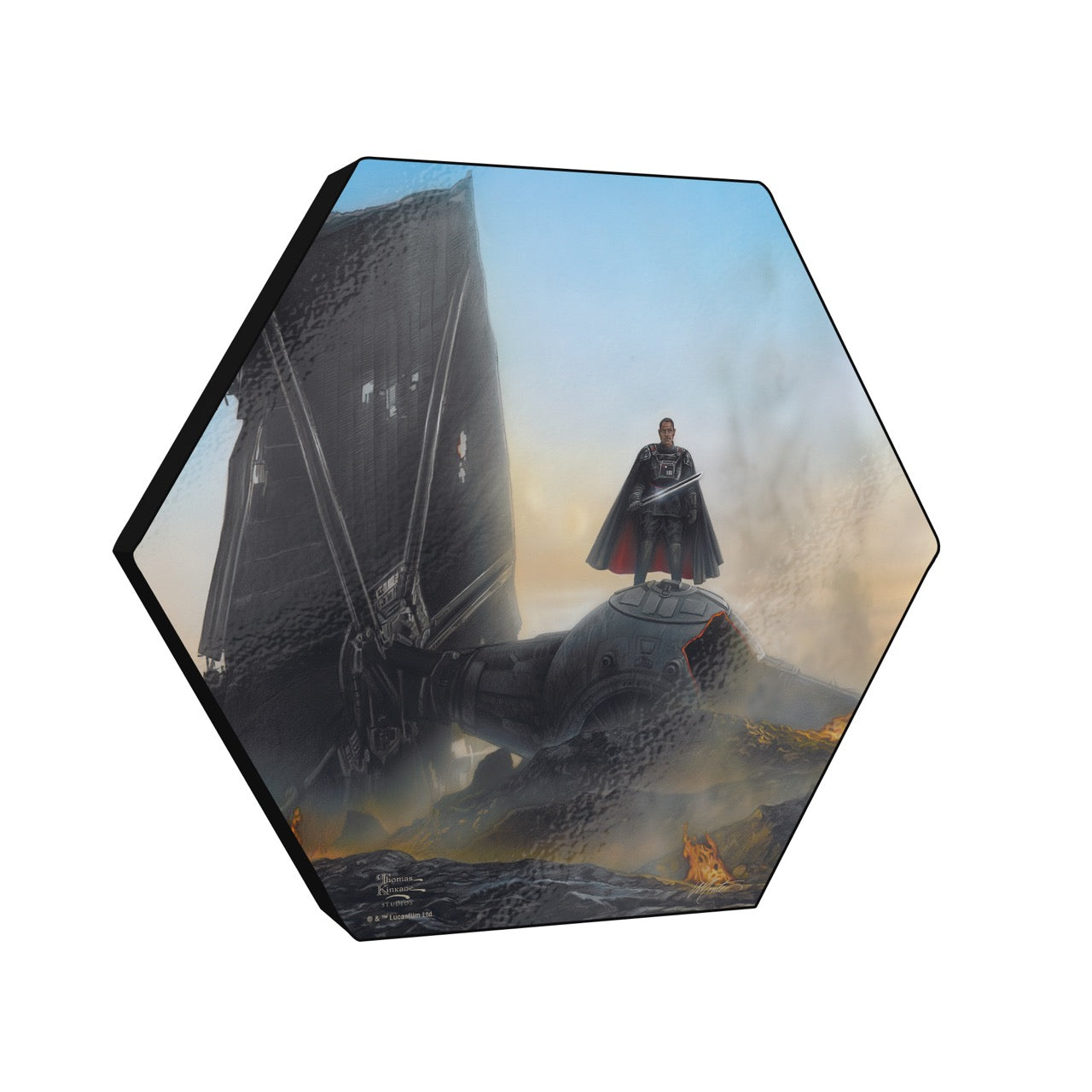 Star Wars (The Mandalorian - Undeterred) KNEXAGON® Wood Print WPHEX1946