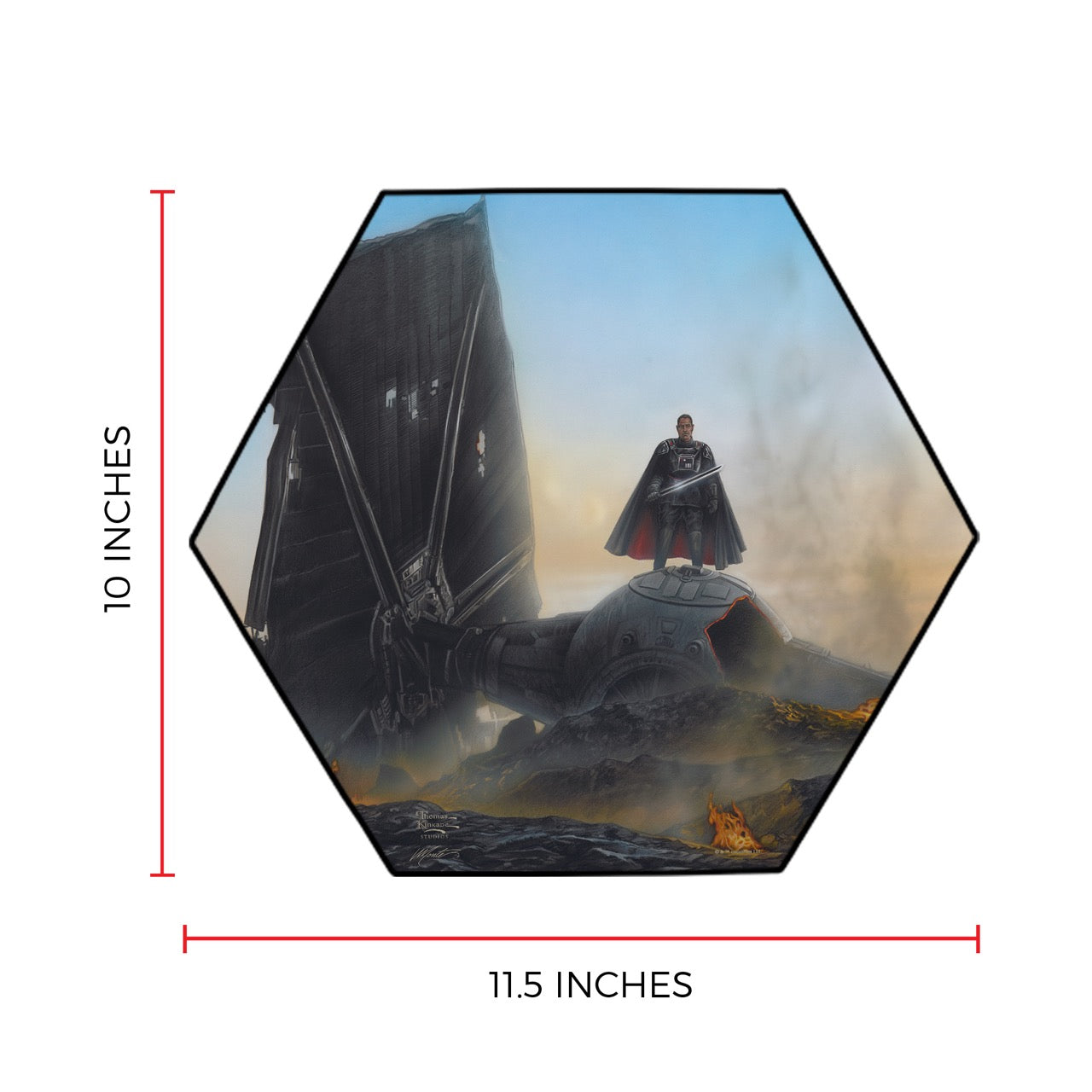 Star Wars (The Mandalorian - Undeterred) KNEXAGON® Wood Print WPHEX1946