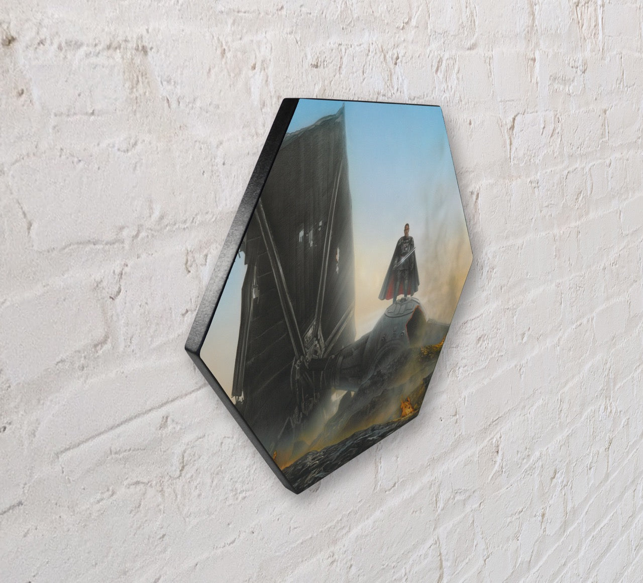 Star Wars (The Mandalorian - Undeterred) KNEXAGON® Wood Print WPHEX1946