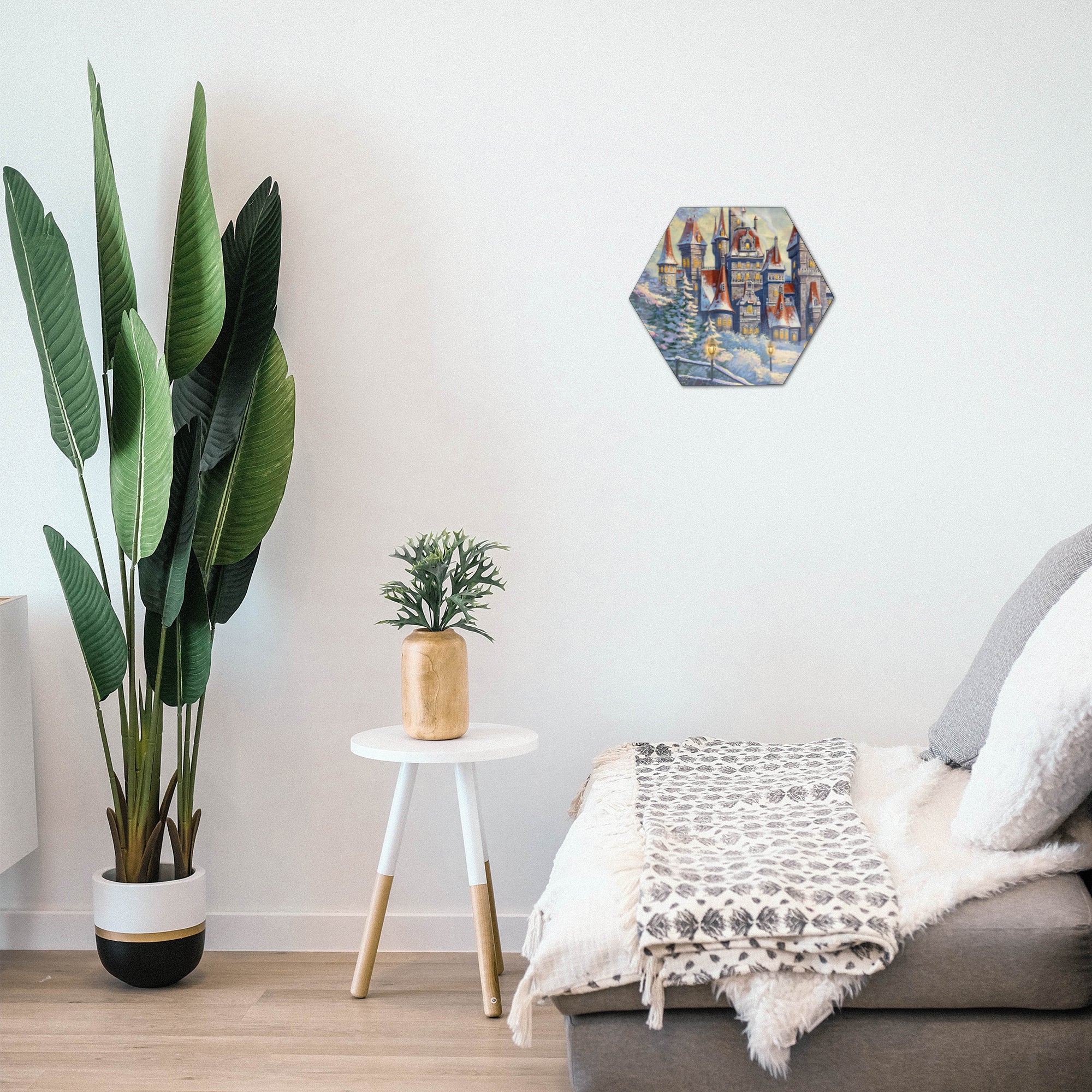 Disney (Beauty and the Beasts Winter Enchantment - Castle) KNEXAGON® Wood Print WPHEX2002