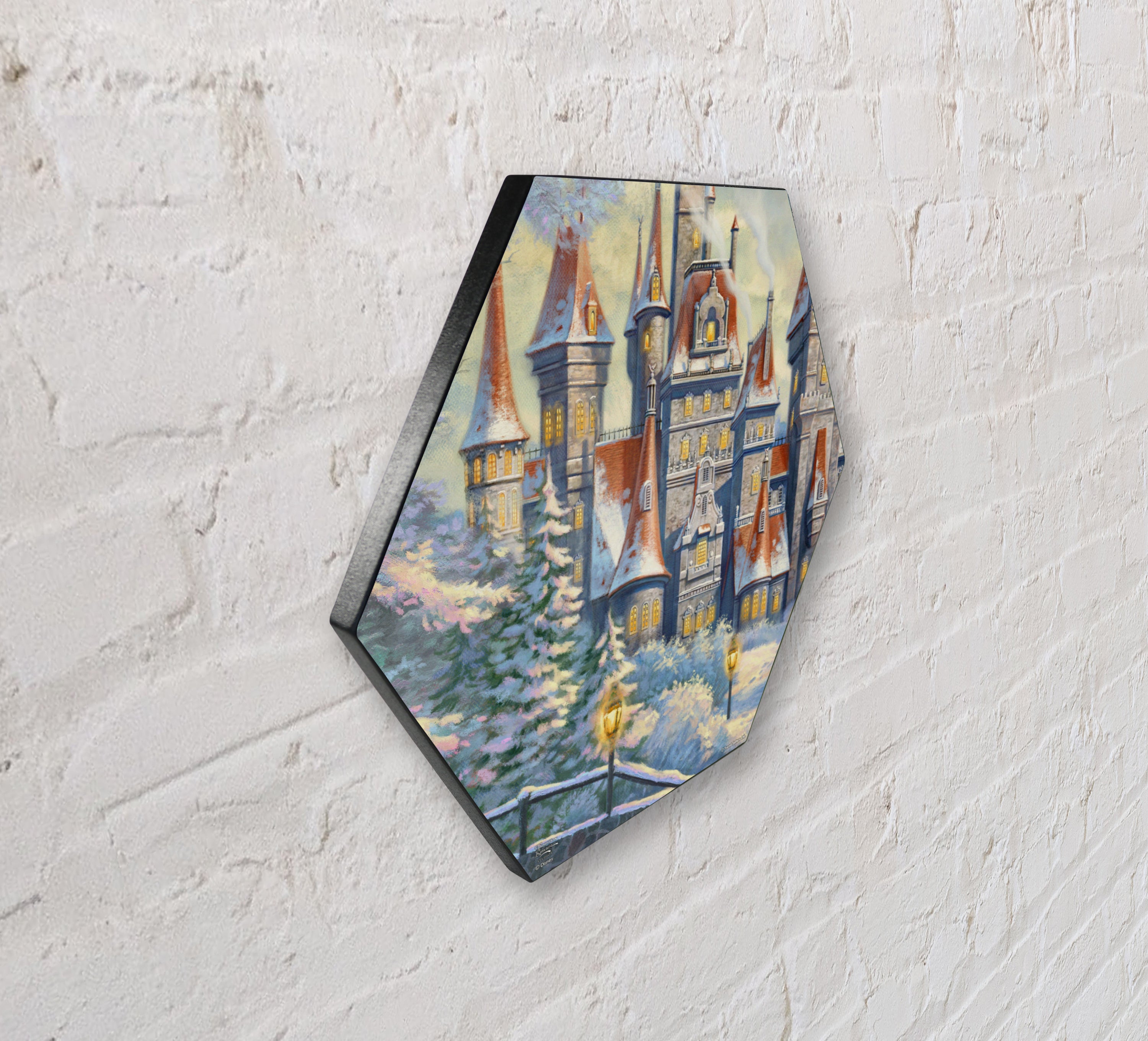 Disney (Beauty and the Beasts Winter Enchantment - Castle) KNEXAGON® Wood Print WPHEX2002