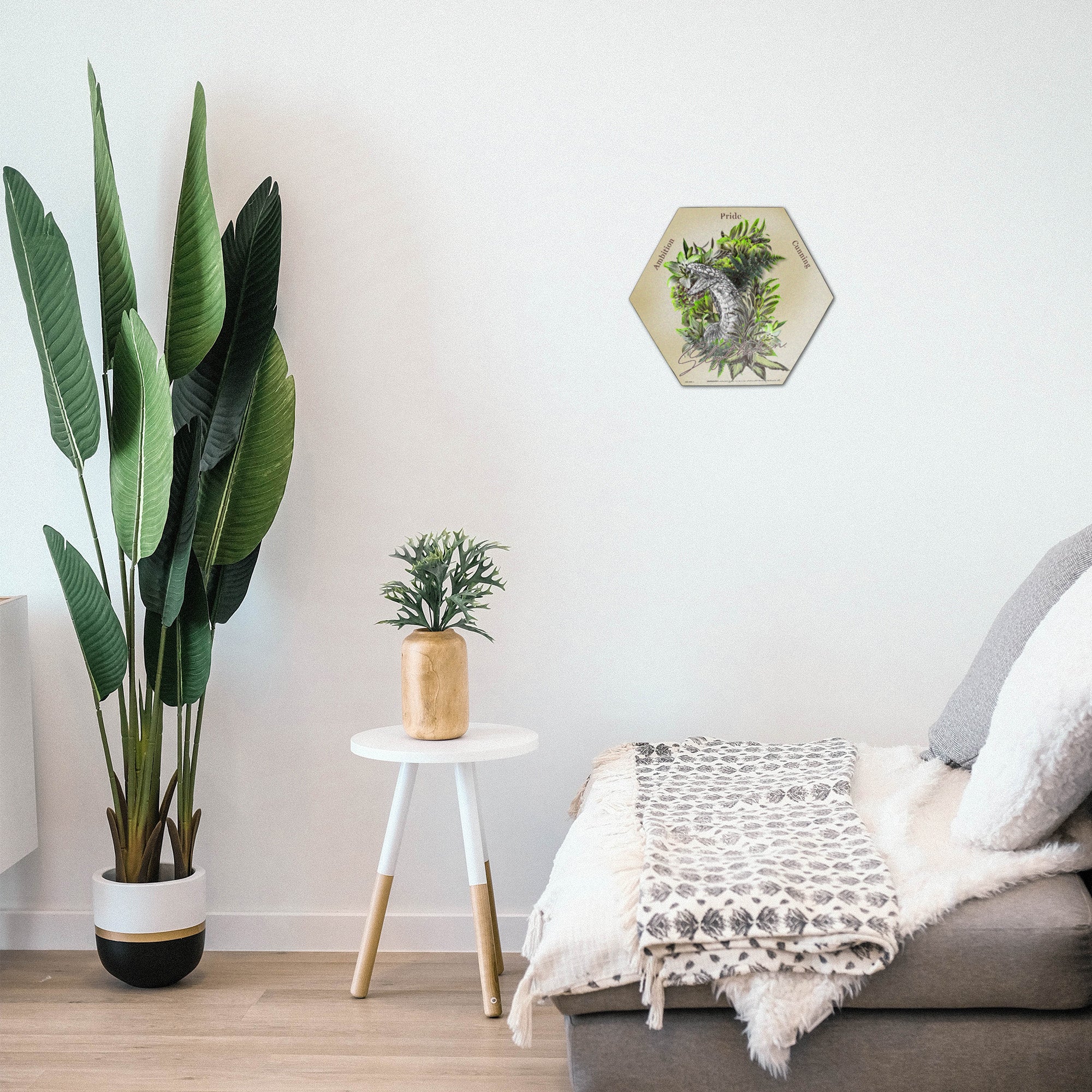 Harry Potter (Utilitarian Romance Slytherin) KNEXAGON® Wood Print WPHEX2069UTROM