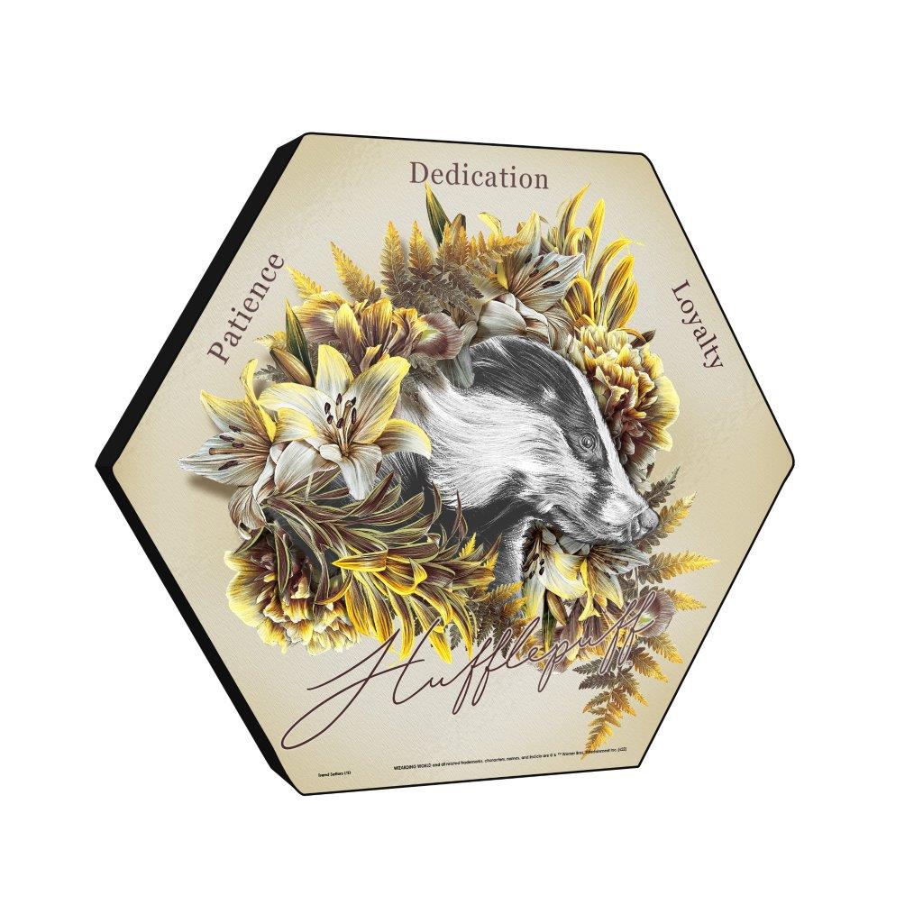 Harry Potter (Utilitarian Romance Hufflepuff) KNEXAGON® Wood Print WPHEX2192UTROM