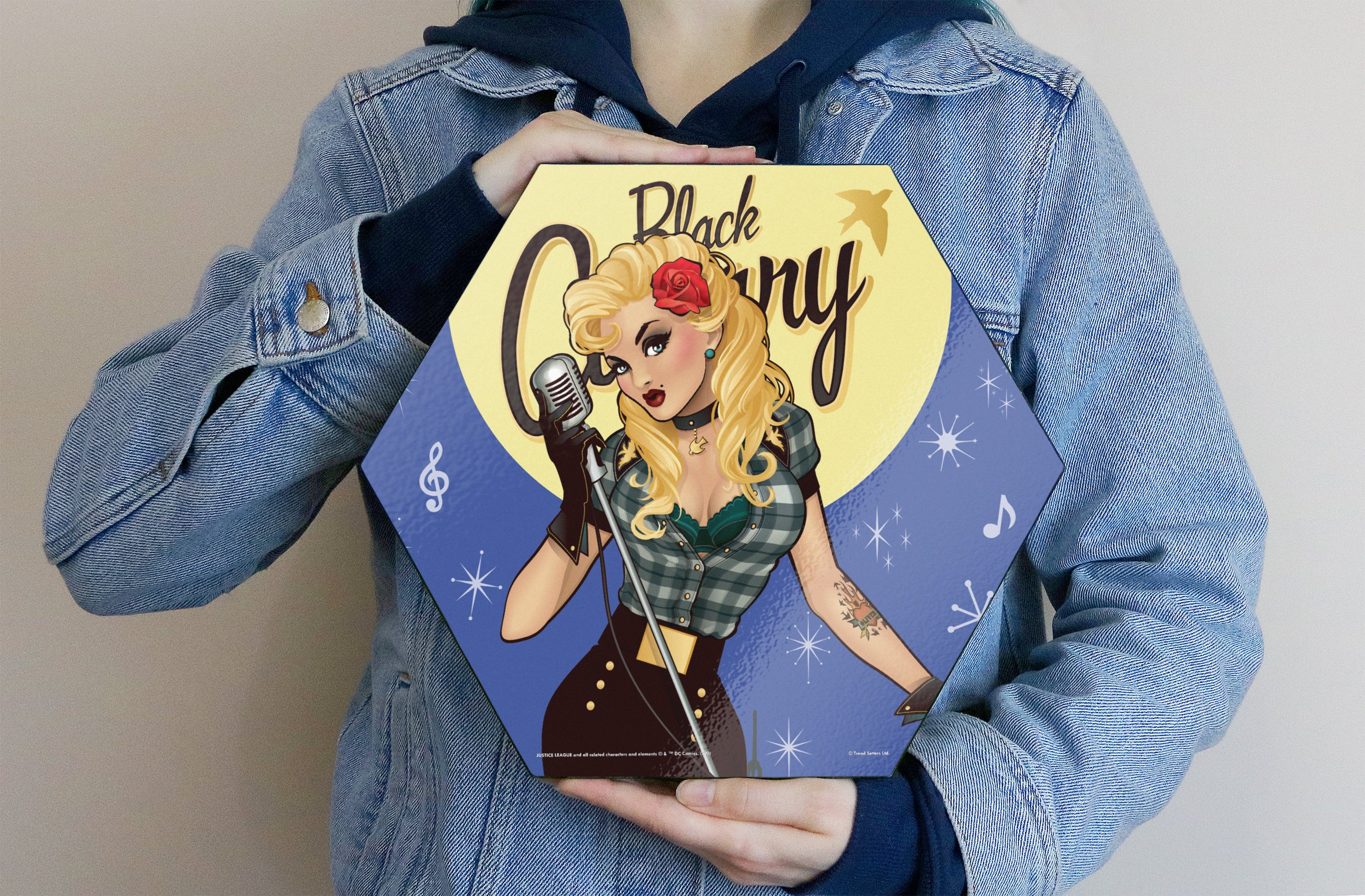 DC Comics (Black Canary - Bombshells) KNEXAGON® Wood Print  WPHEX2217DCBS
