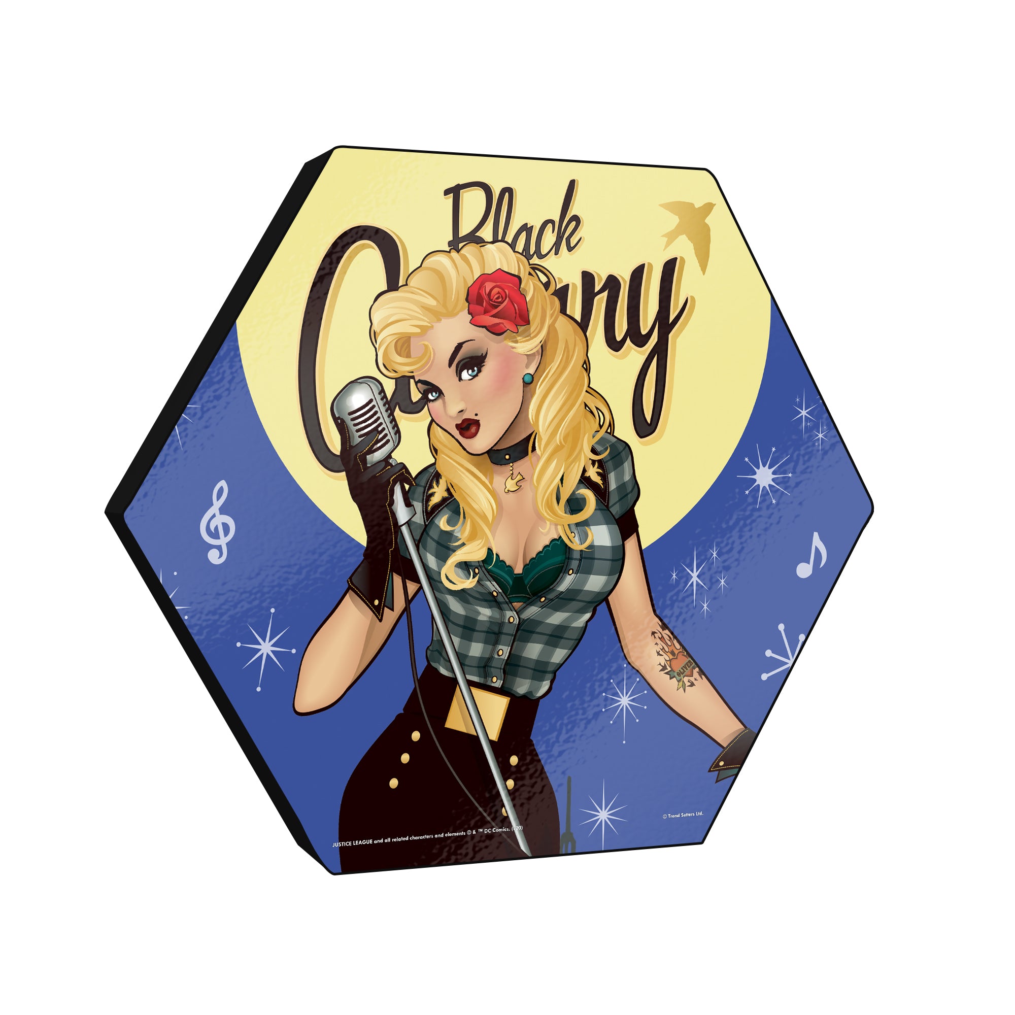 DC Comics (Black Canary - Bombshells) KNEXAGON® Wood Print  WPHEX2217DCBS