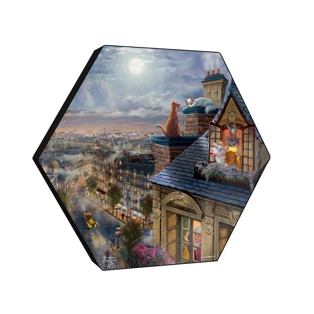 Disney (The Aristocats - Love Under the Moon) KNEXAGON® Wood Print WPHEX2612