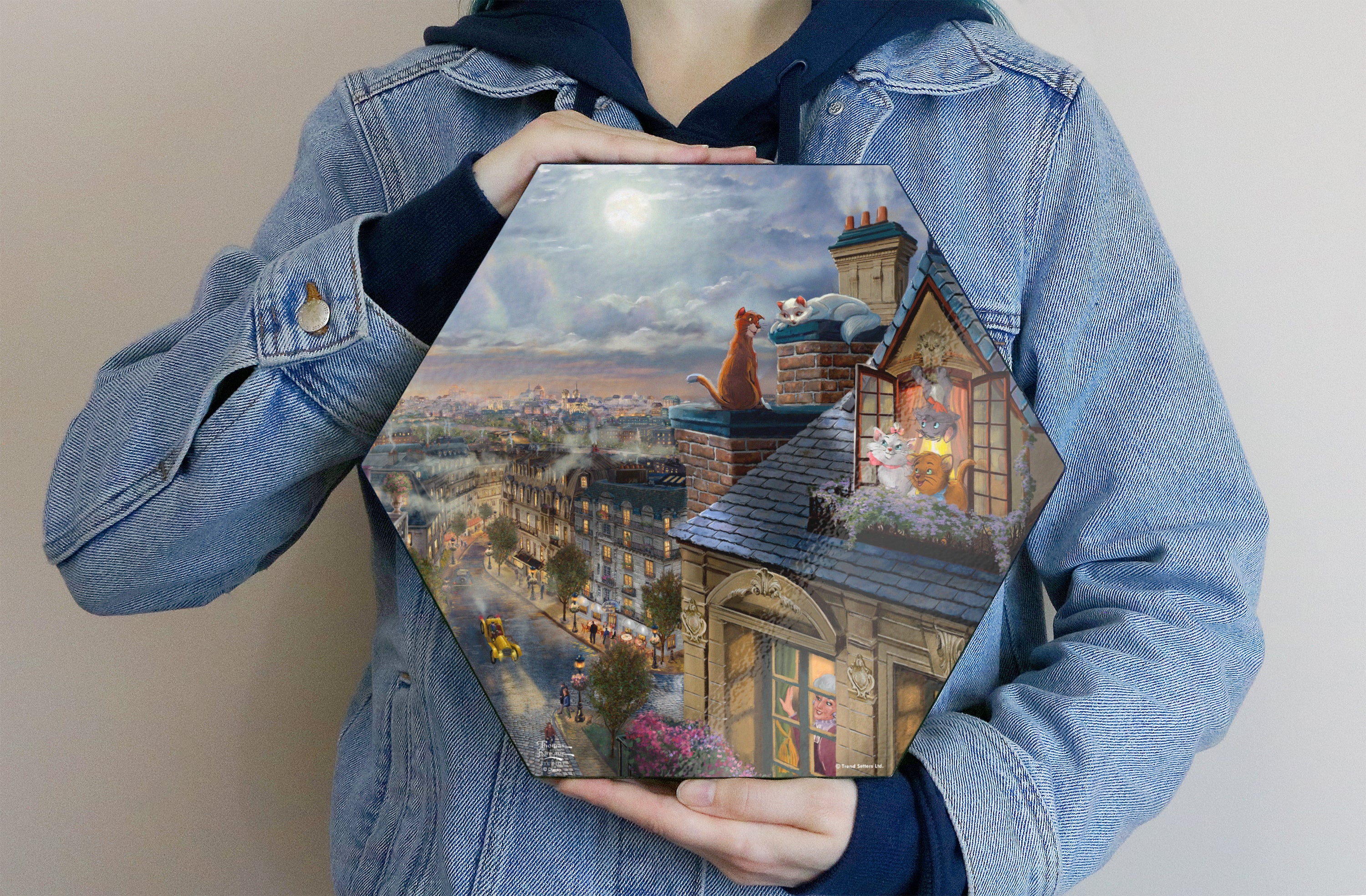 Disney (The Aristocats - Love Under the Moon) KNEXAGON® Wood Print WPHEX2612