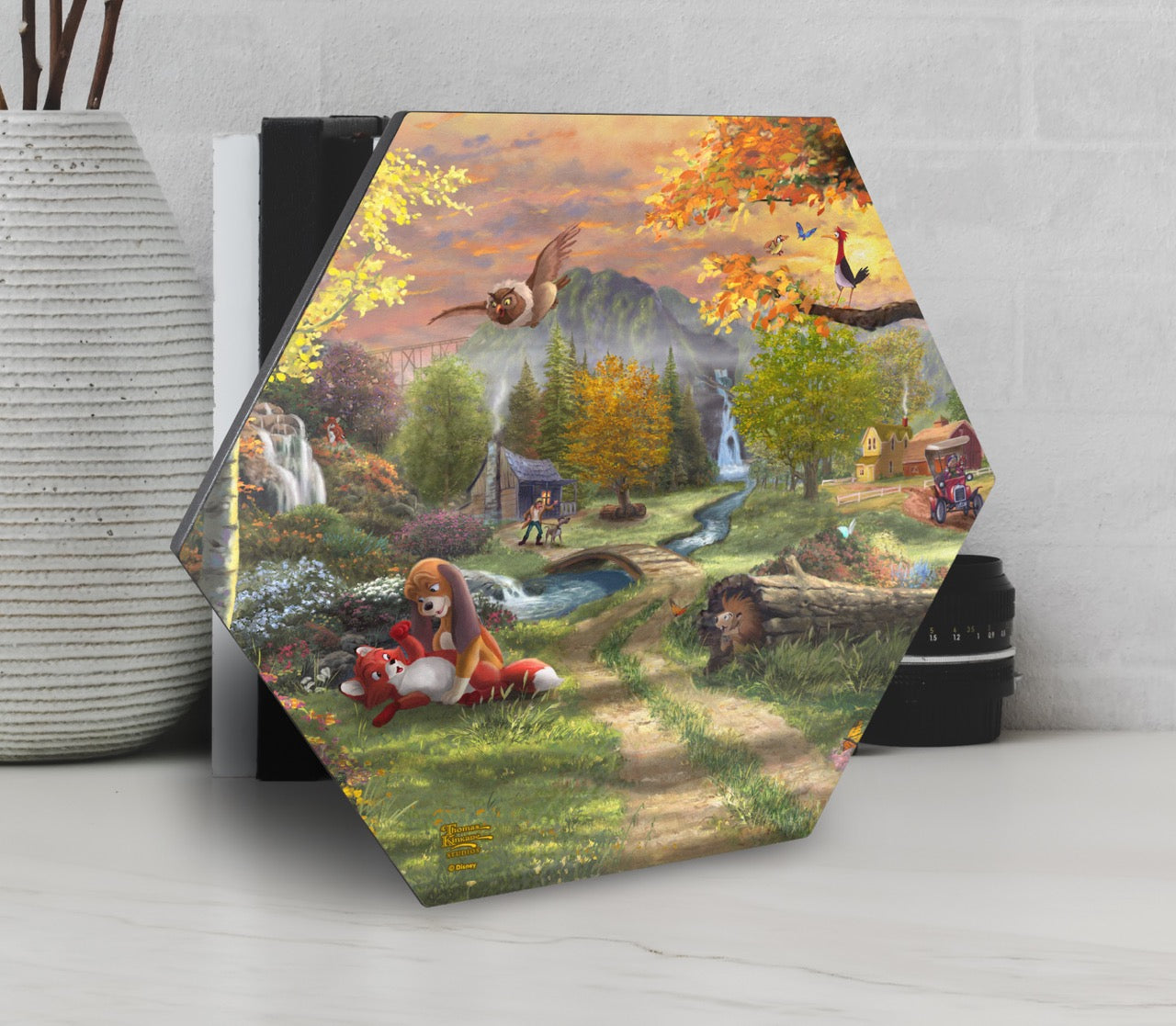 Disney (Fox and the Hound – Forever Friends) KNEXAGON™ Wood Print WPHEX2812