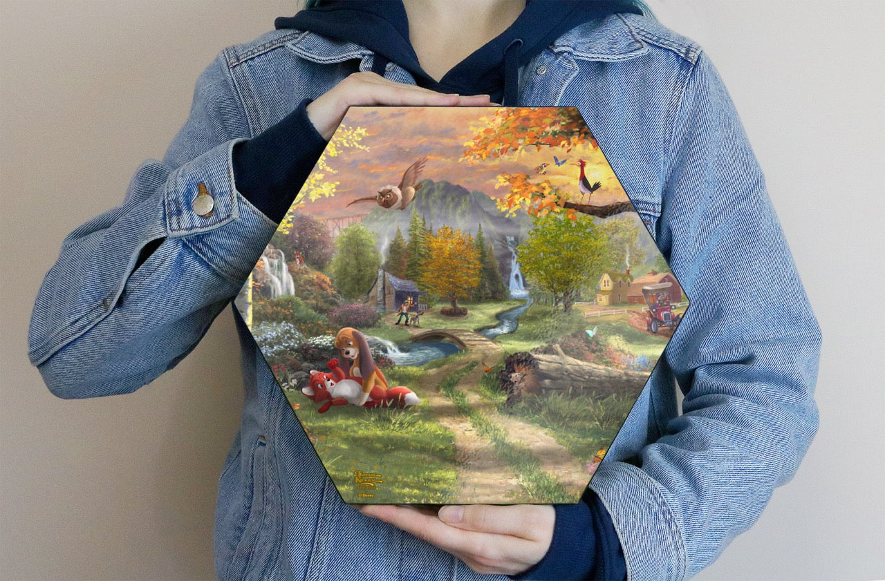 Disney (Fox and the Hound – Forever Friends) KNEXAGON™ Wood Print WPHEX2812