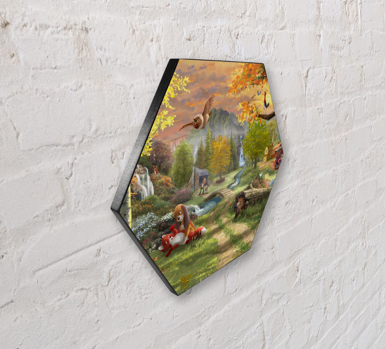 Disney (Fox and the Hound – Forever Friends) KNEXAGON™ Wood Print WPHEX2812