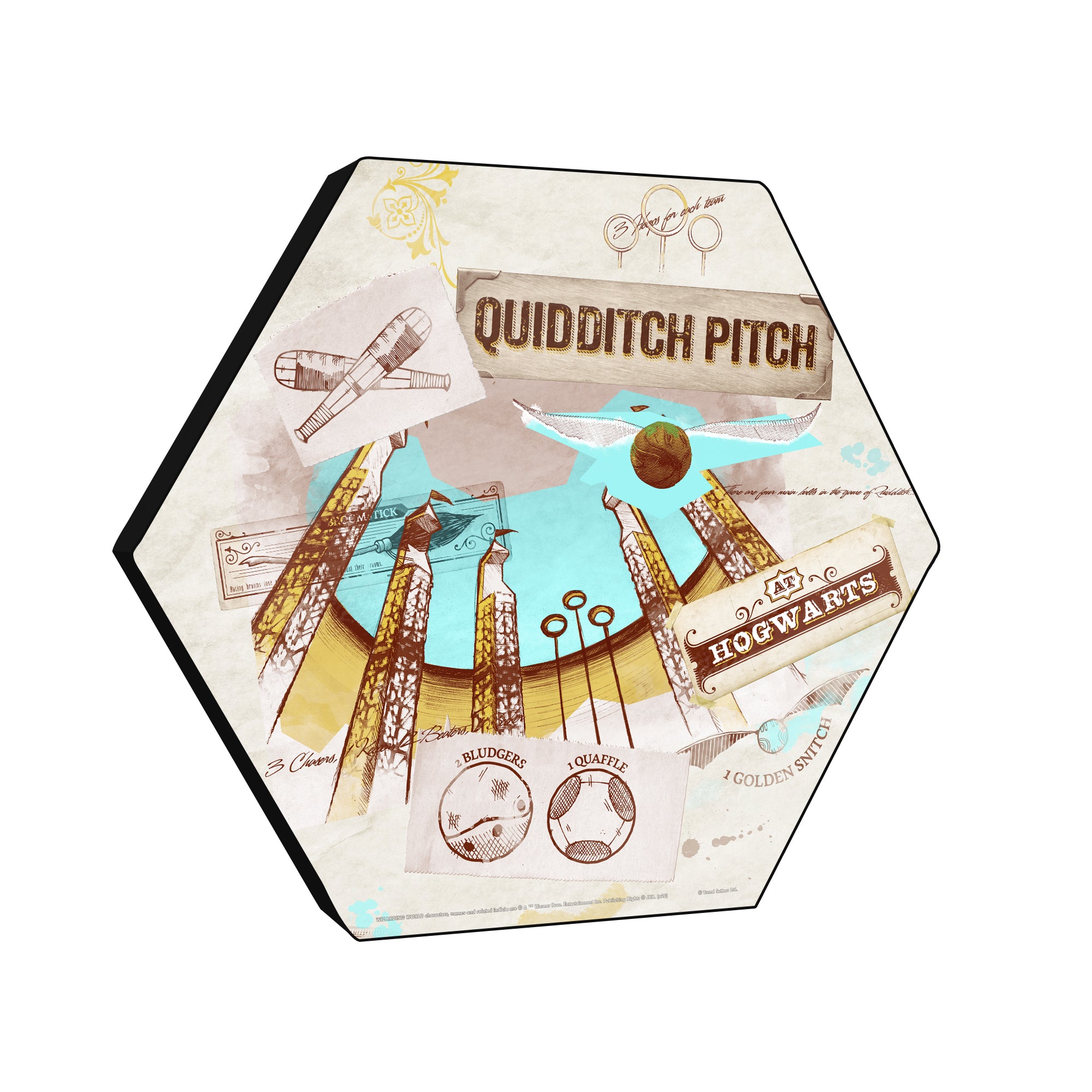 Harry Potter (Quidditch Pitch) KNEXAGON® Wood Print WPHEX3143HPPL