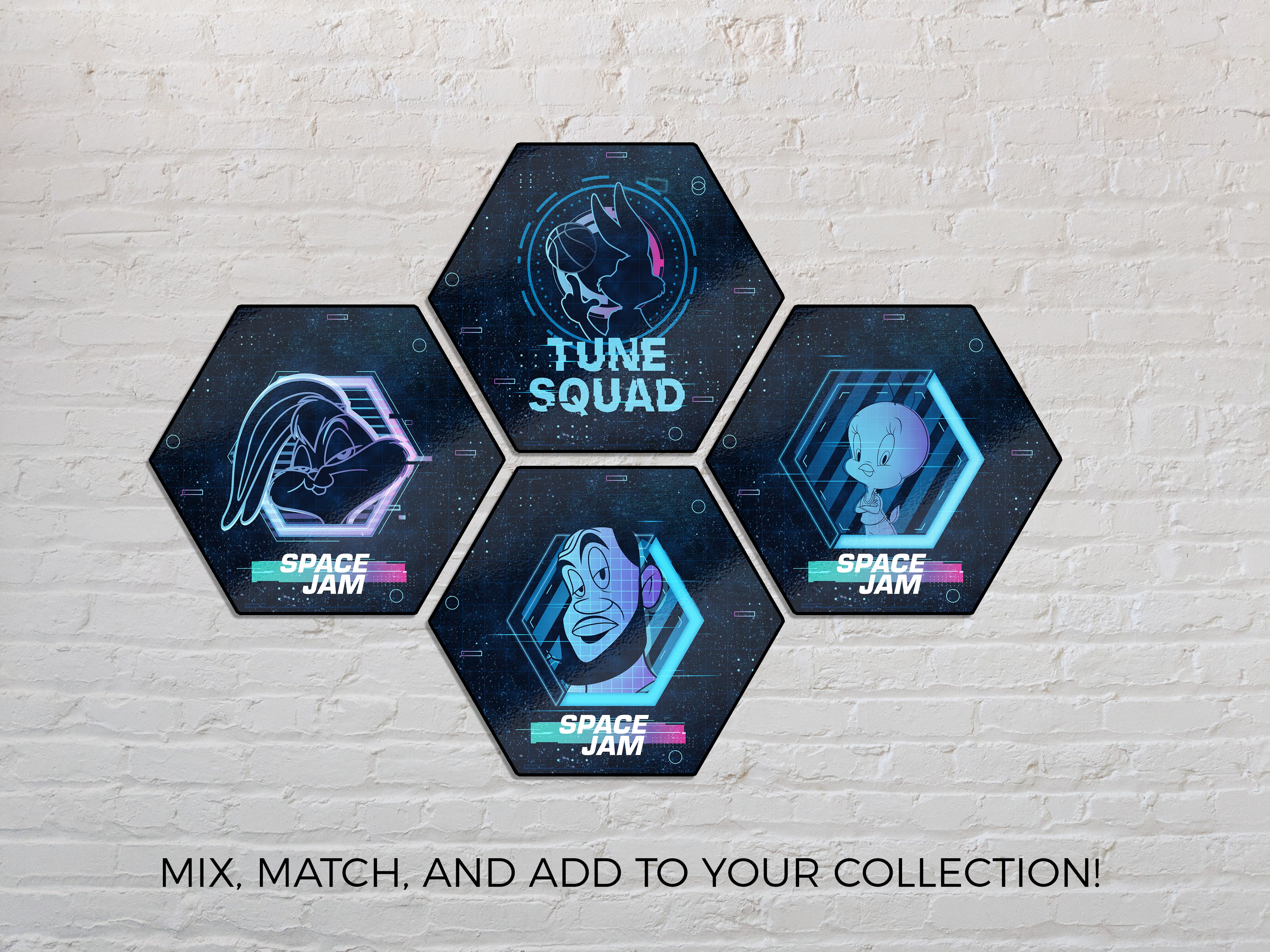 Space Jam: A New Legacy (Tune Squad- Tweety Bird) KNEXAGON® Wood Print WPHEX3199SJTS