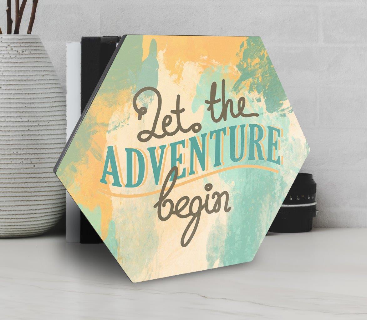 Trend Setters Original (Let the Adventure Begin) KNEXAGON™ Wood Print WPHEX3254