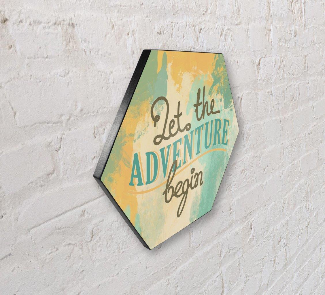 Trend Setters Original (Let the Adventure Begin) KNEXAGON™ Wood Print WPHEX3254
