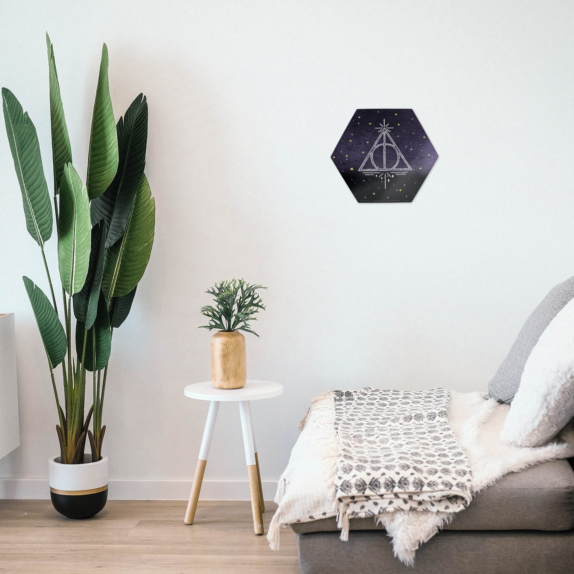 Harry Potter (Deathly Hallows - Artifact Constellation) KNEXAGON® Wood Print WPHEX3297HPAR