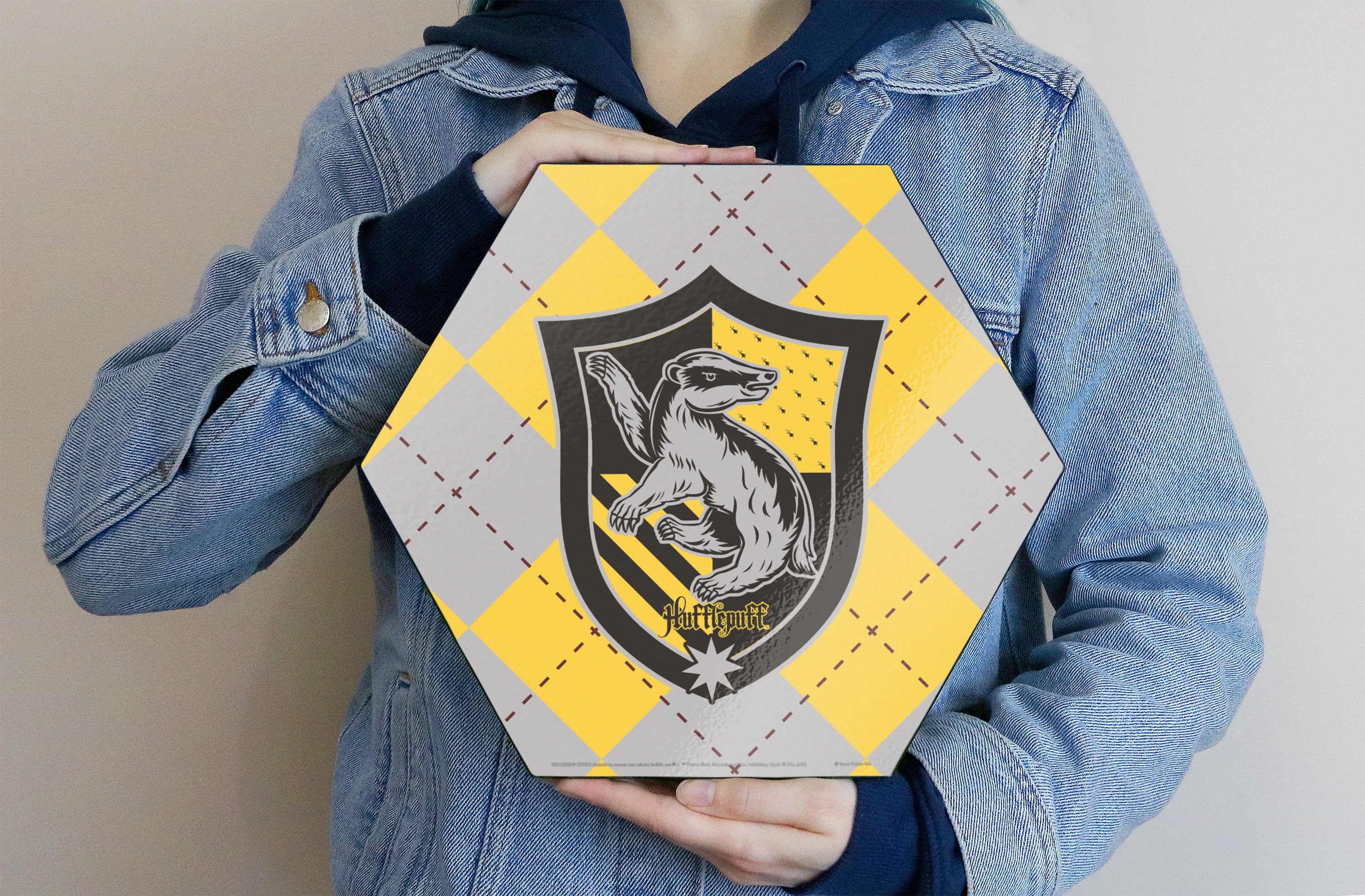 Harry Potter (Hufflepuff Plaid) KNEXAGON® Wood Print WPHEX3341HPHS