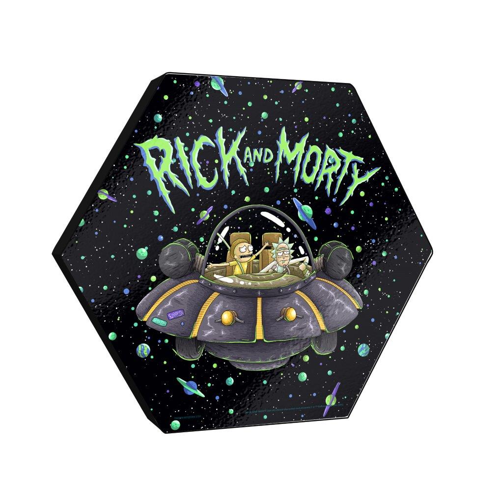 Rick and Morty (Space) KNEXAGON® Wood Print WPHEX3348