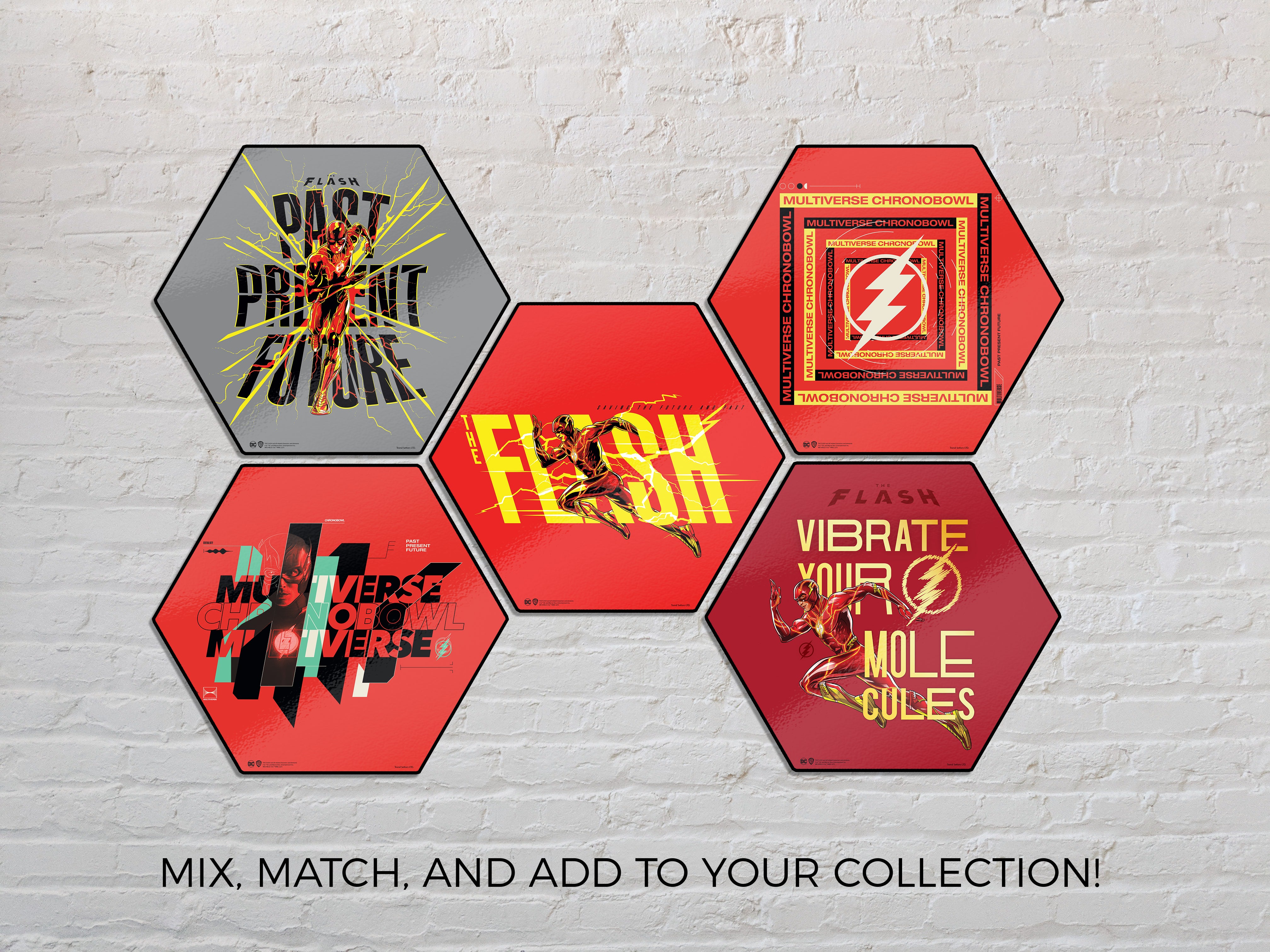 The Flash (Saving the Future and Past) KNEXAGON® Wood Print WPHEX3361