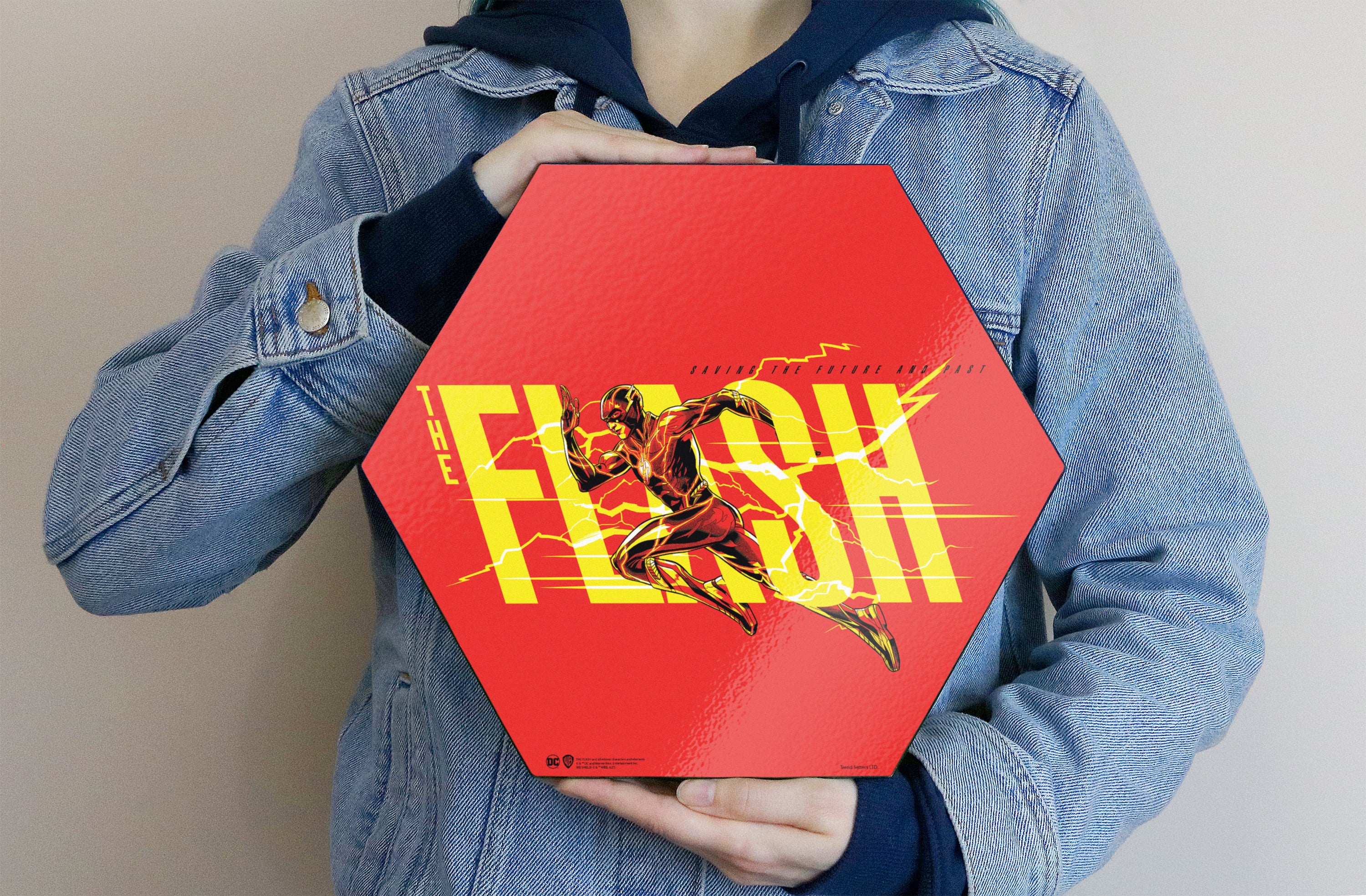 The Flash (Saving the Future and Past) KNEXAGON® Wood Print WPHEX3361