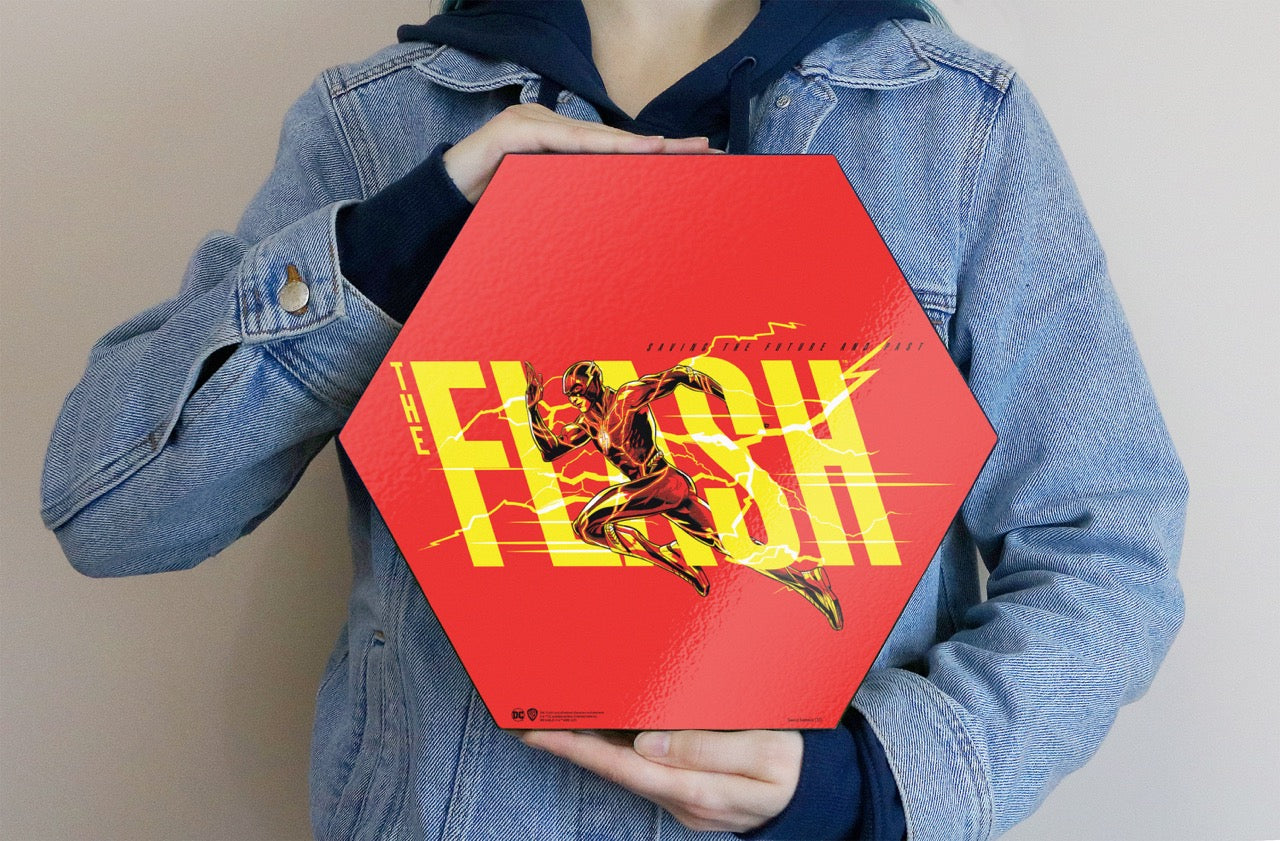 The Flash (Saving the Future and Past) KNEXAGON® Wood Print WPHEX3361