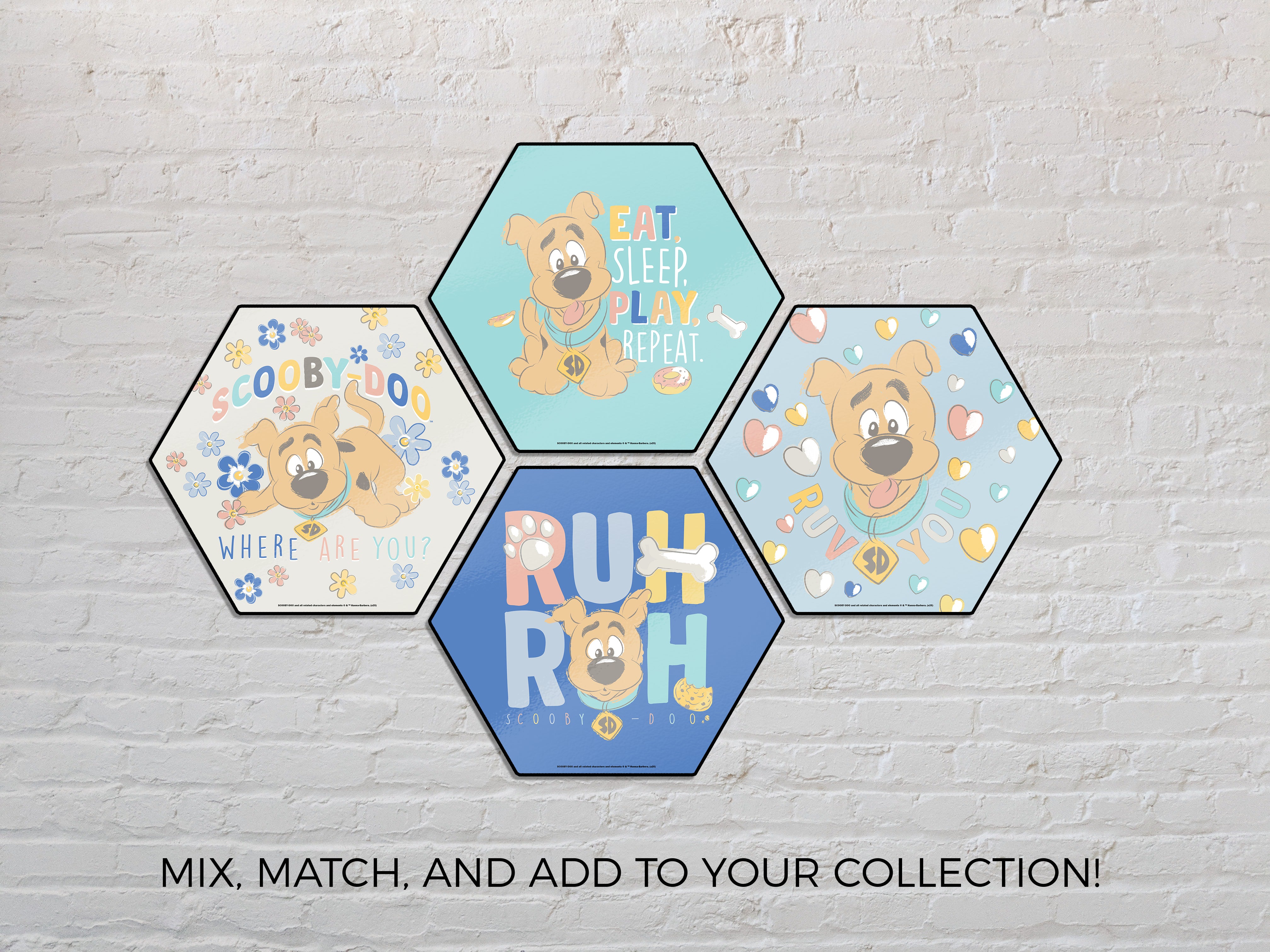 Scooby-Doo (Eat Sleep Play) KNEXAGON® Wood Print WPHEX3418