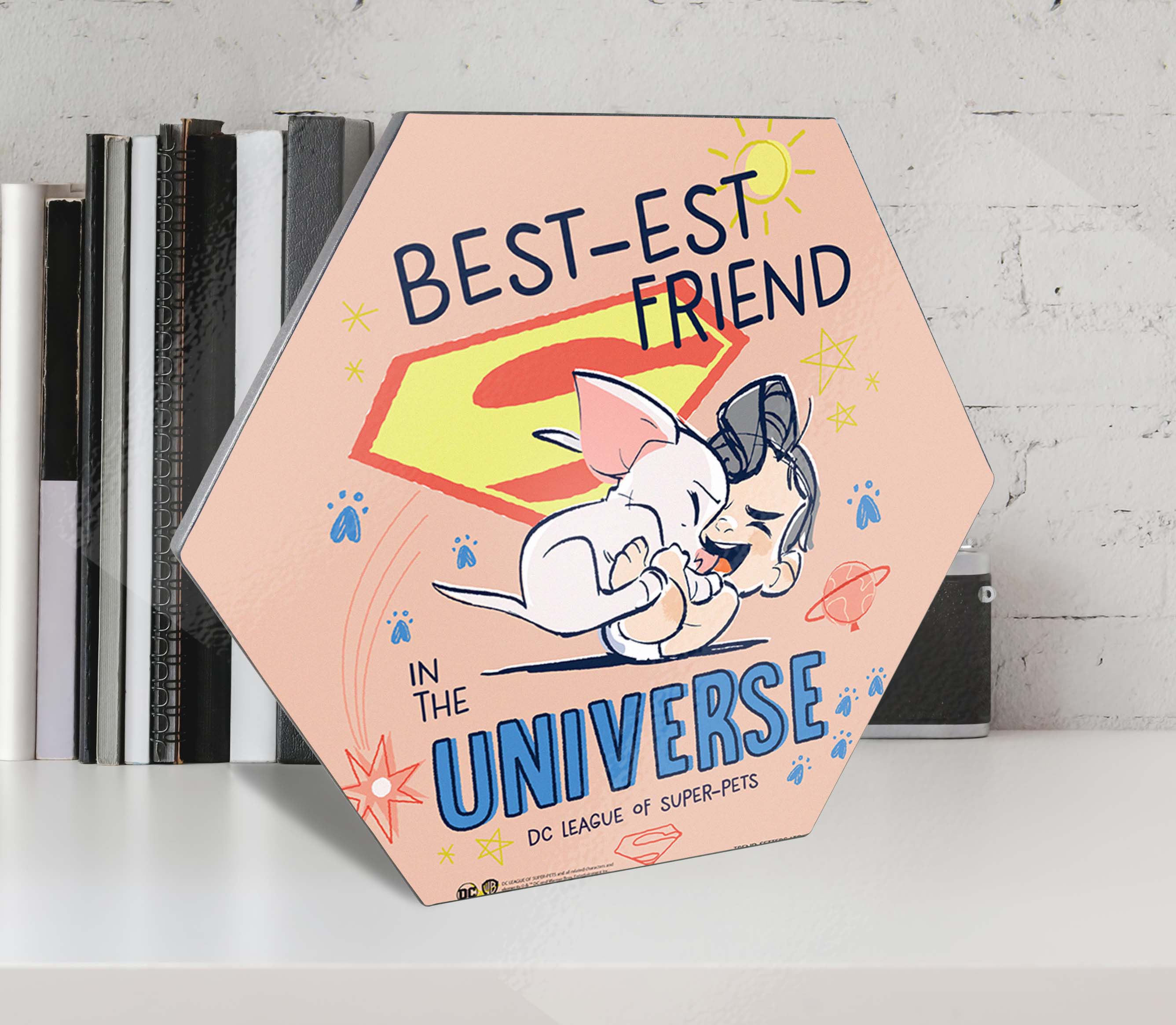 DC League of Super-Pets (Bestest Friend) KNEXAGON® Wood Print WPHEX3456