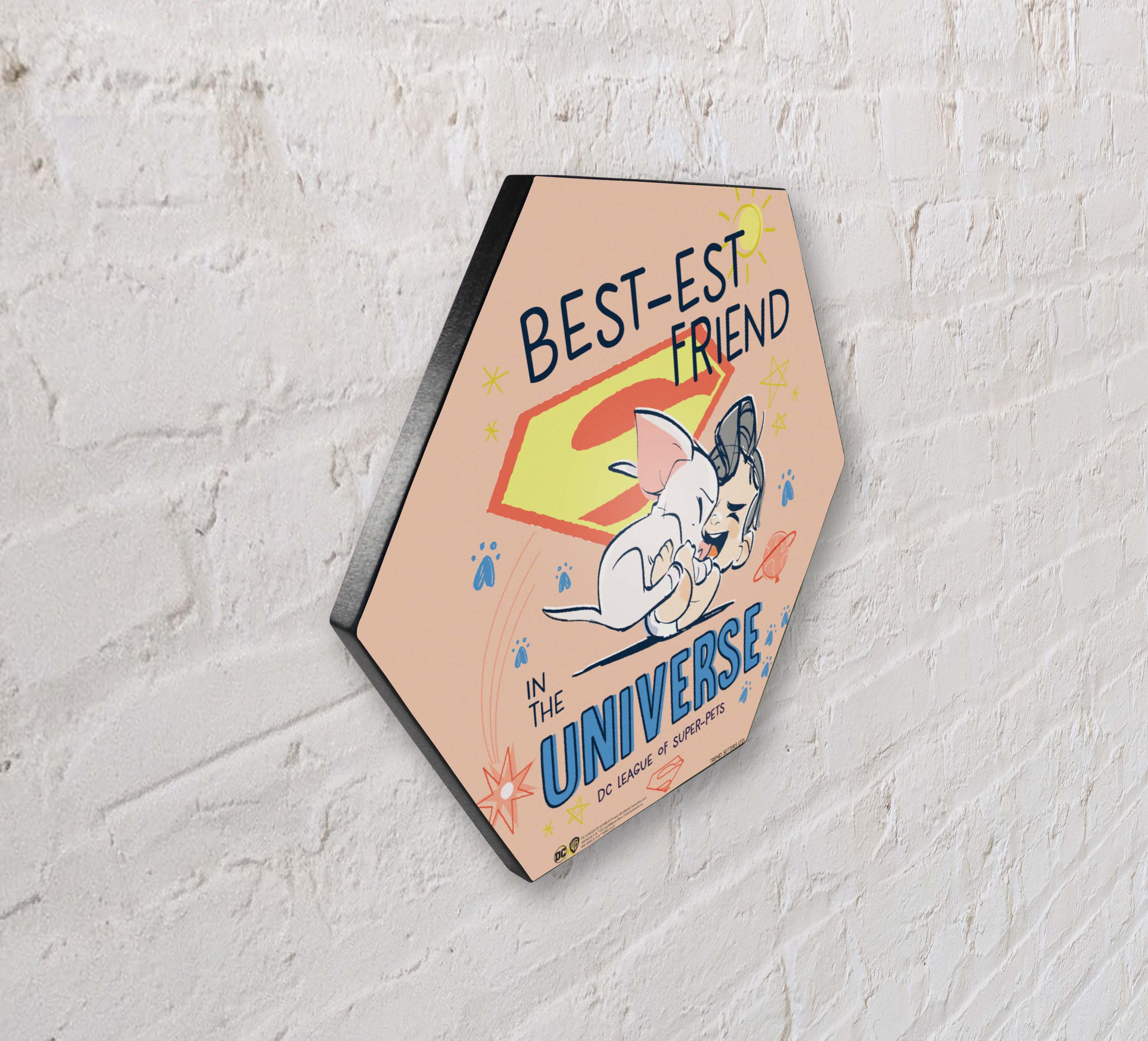 DC League of Super-Pets (Bestest Friend) KNEXAGON® Wood Print WPHEX3456