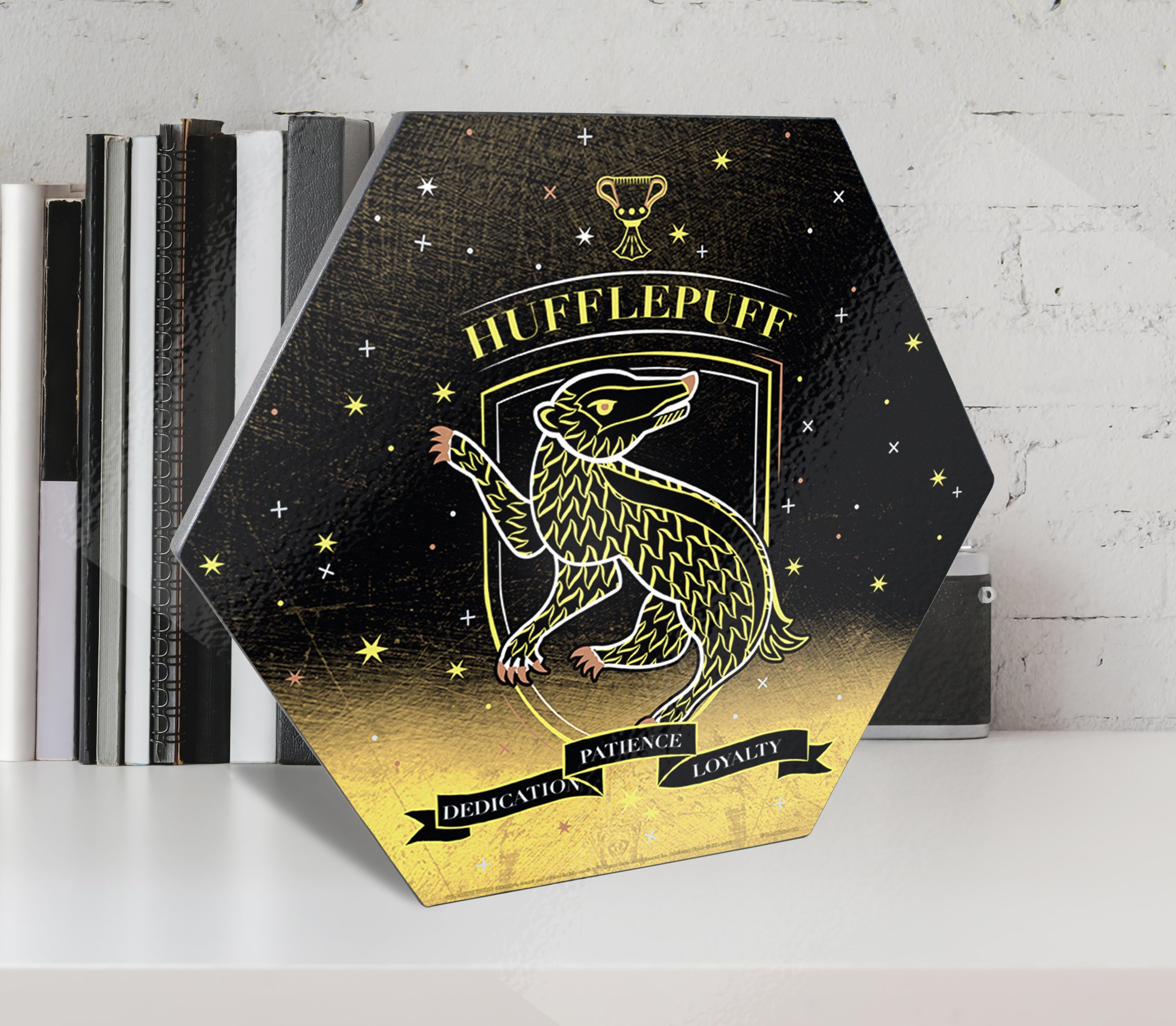 Harry Potter (Hufflepuff - Artifact Constellation) KNEXAGON® Wood Print WPHEX3515HPAR