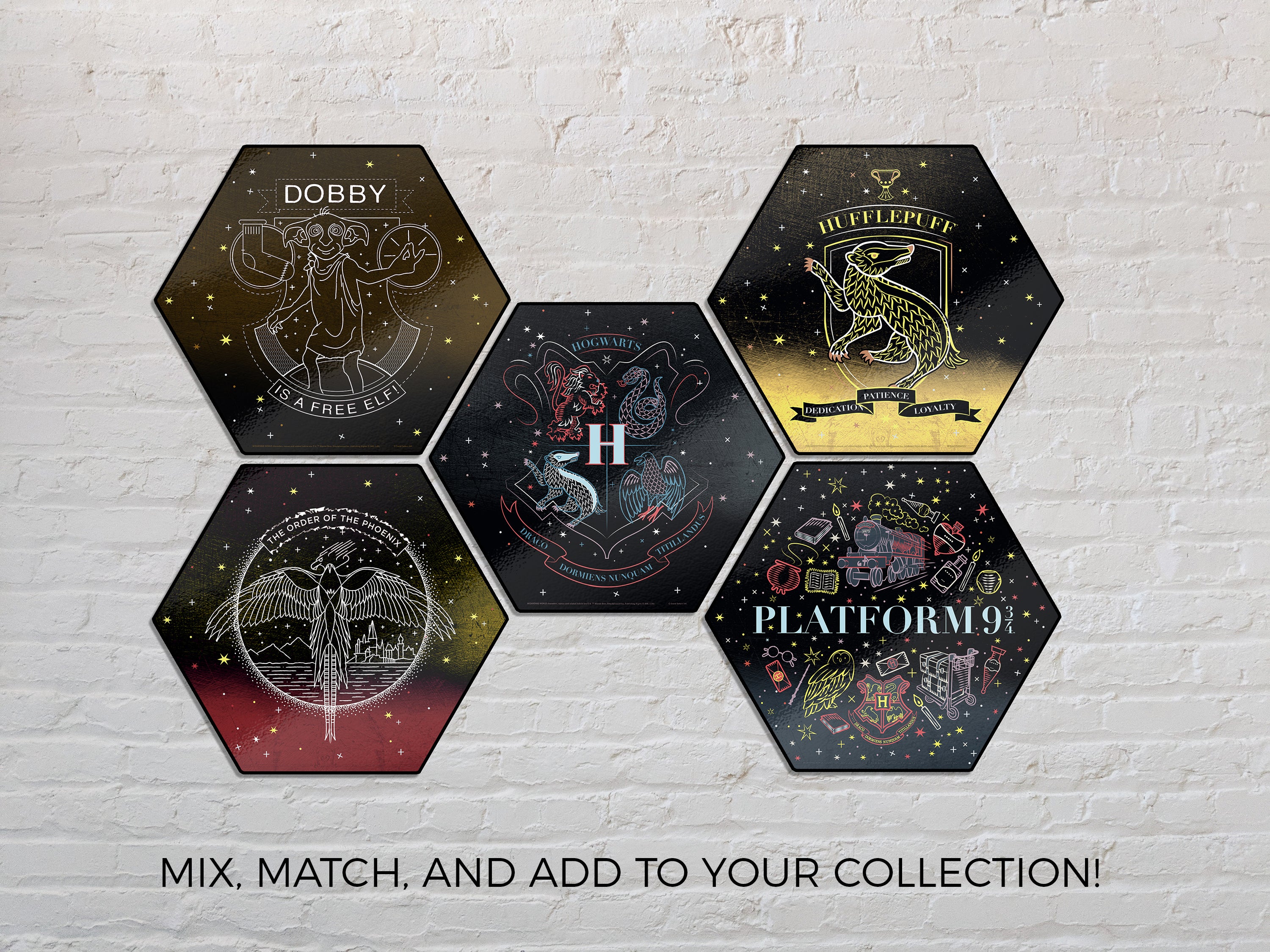 Harry Potter (Hufflepuff - Artifact Constellation) KNEXAGON® Wood Print WPHEX3515HPAR