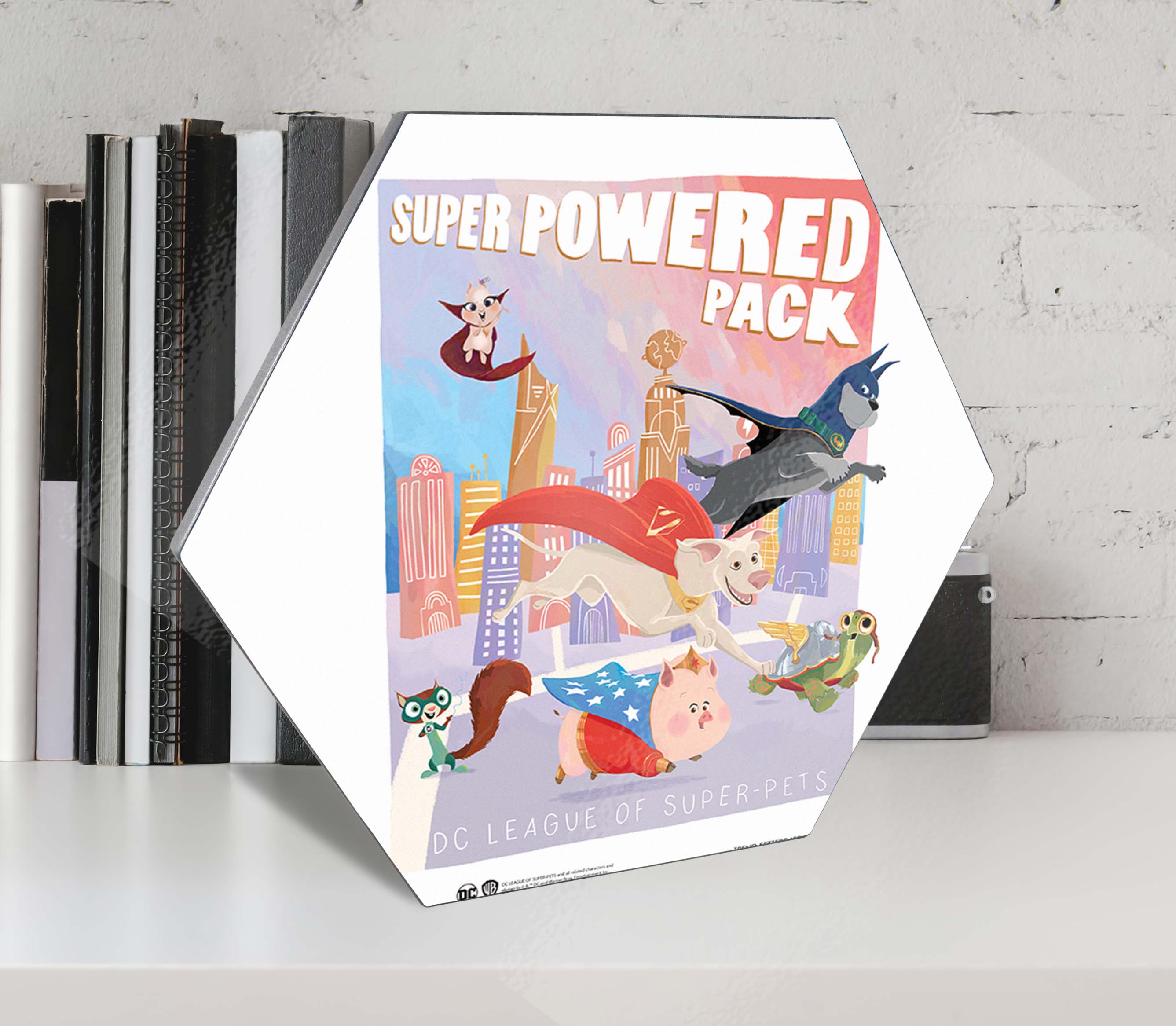 DC League of Super-Pets (Super Power Pack) KNEXAGON® Wood Print WPHEX3812