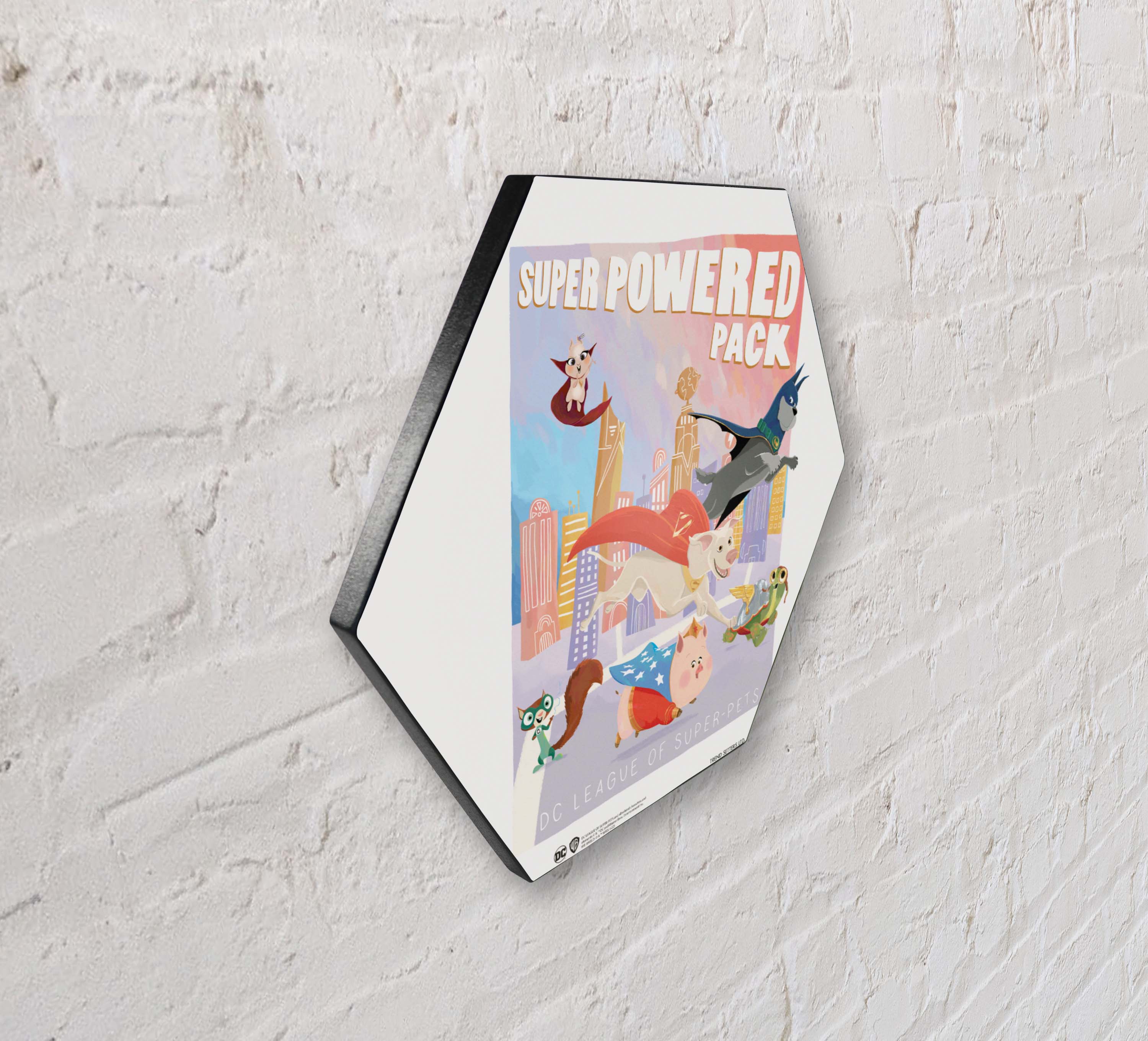 DC League of Super-Pets (Super Power Pack) KNEXAGON® Wood Print WPHEX3812