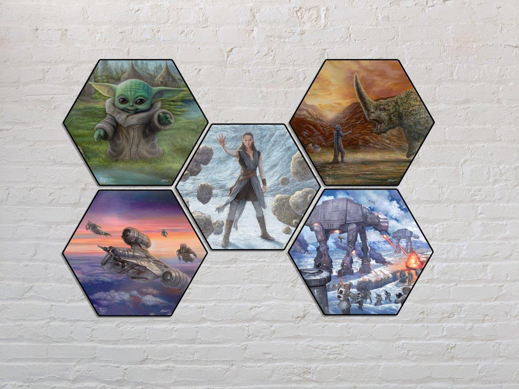 Star Wars (The Mandalorian - The Mudhorn) KNEXAGON® Wood Print WPHEX4458