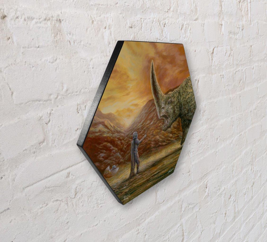 Star Wars (The Mandalorian - The Mudhorn) KNEXAGON® Wood Print WPHEX4458