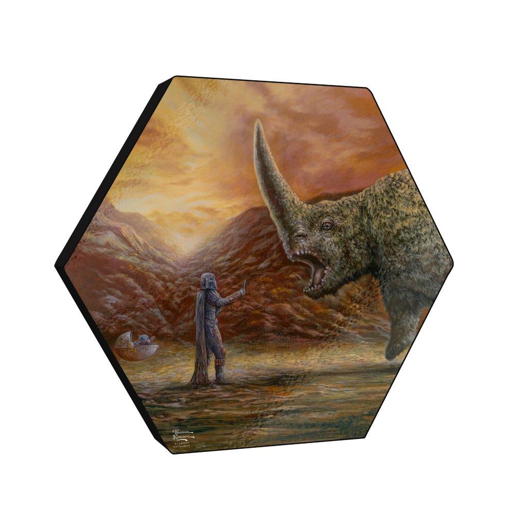 Star Wars (The Mandalorian - The Mudhorn) KNEXAGON® Wood Print WPHEX4458