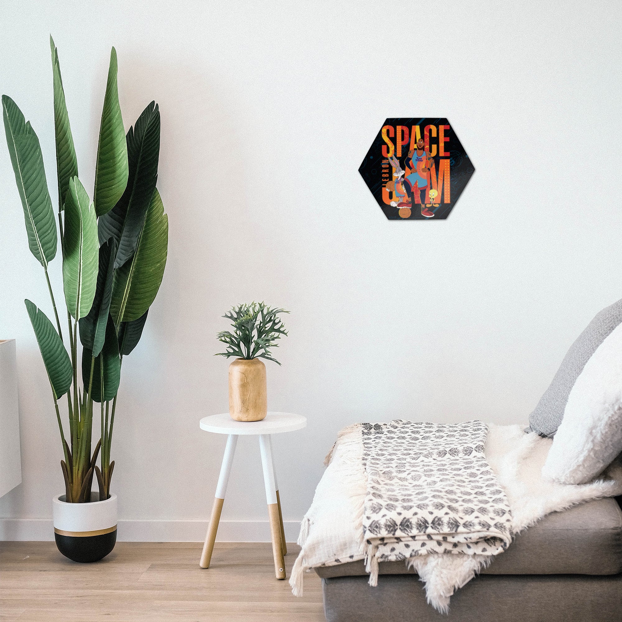 Space Jam: A New Legacy (Welcome To The Jam - Lebron) KNEXAGON® Wood Print WPHEX4541SJWJ