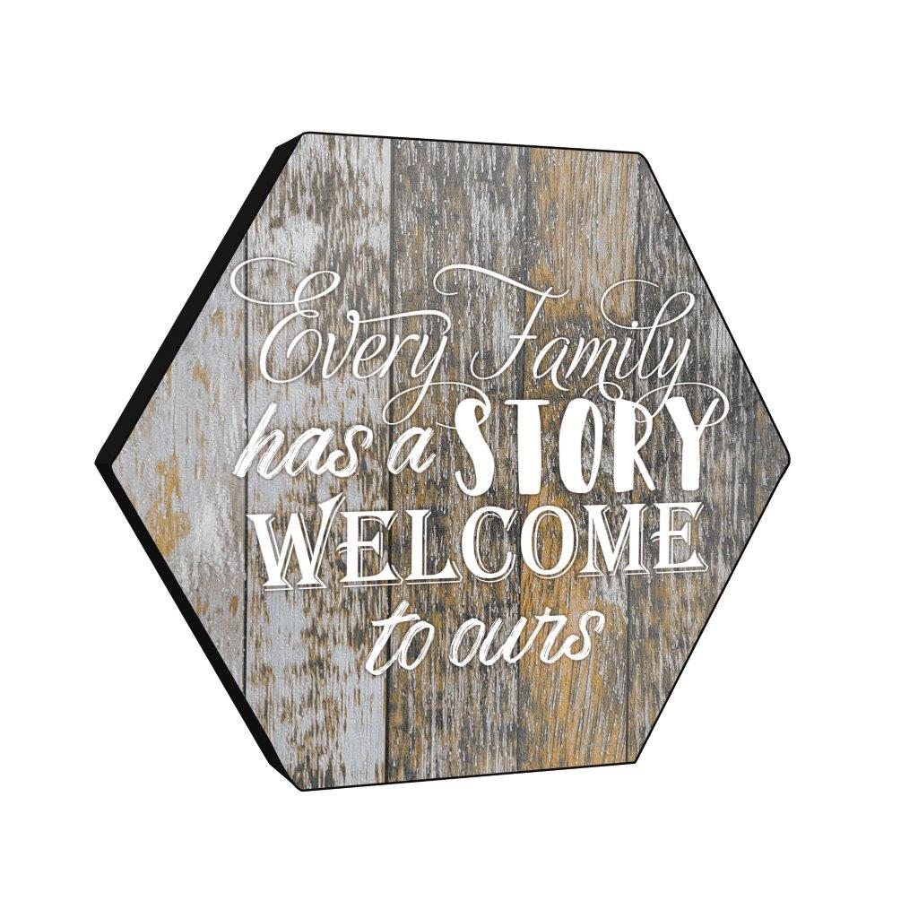 Family Collection (Our Story - Mixed Wood) KNEXAGON® Wood Print WPHEX4946