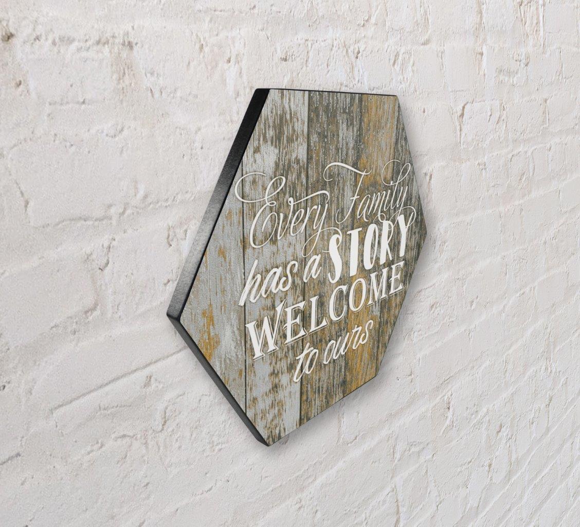 Family Collection (Our Story - Mixed Wood) KNEXAGON® Wood Print WPHEX4946