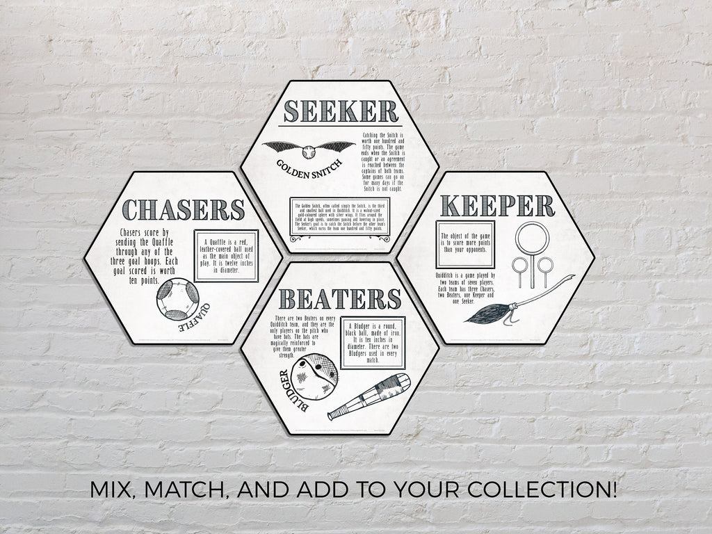 Harry Potter (Quidditch - Beaters) KNEXAGON® Wood Print WPHEX5190HPQU