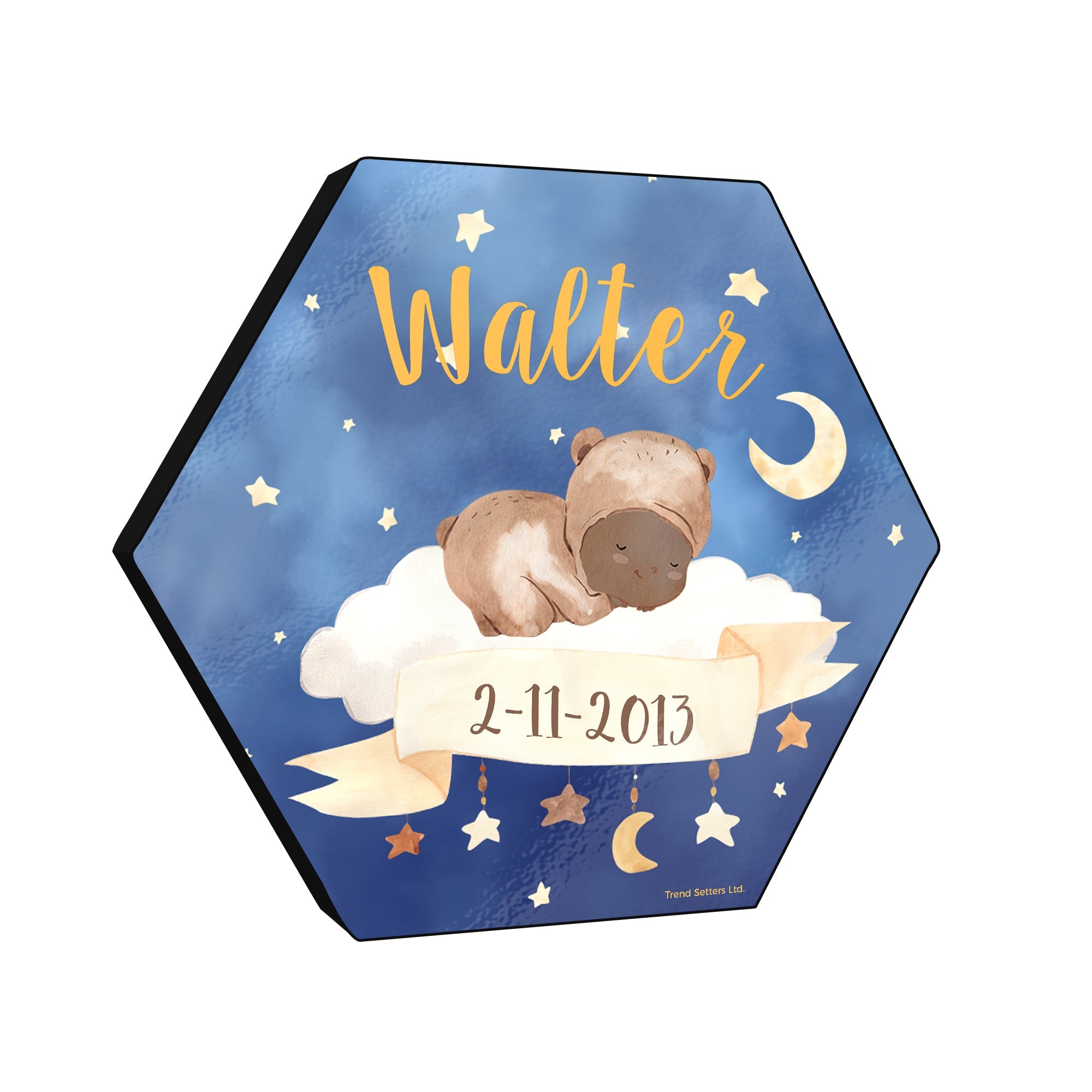 Kids Collection (Boho Baby Nursery - Personalized) KNEXAGON™ Hexagon Wood Print