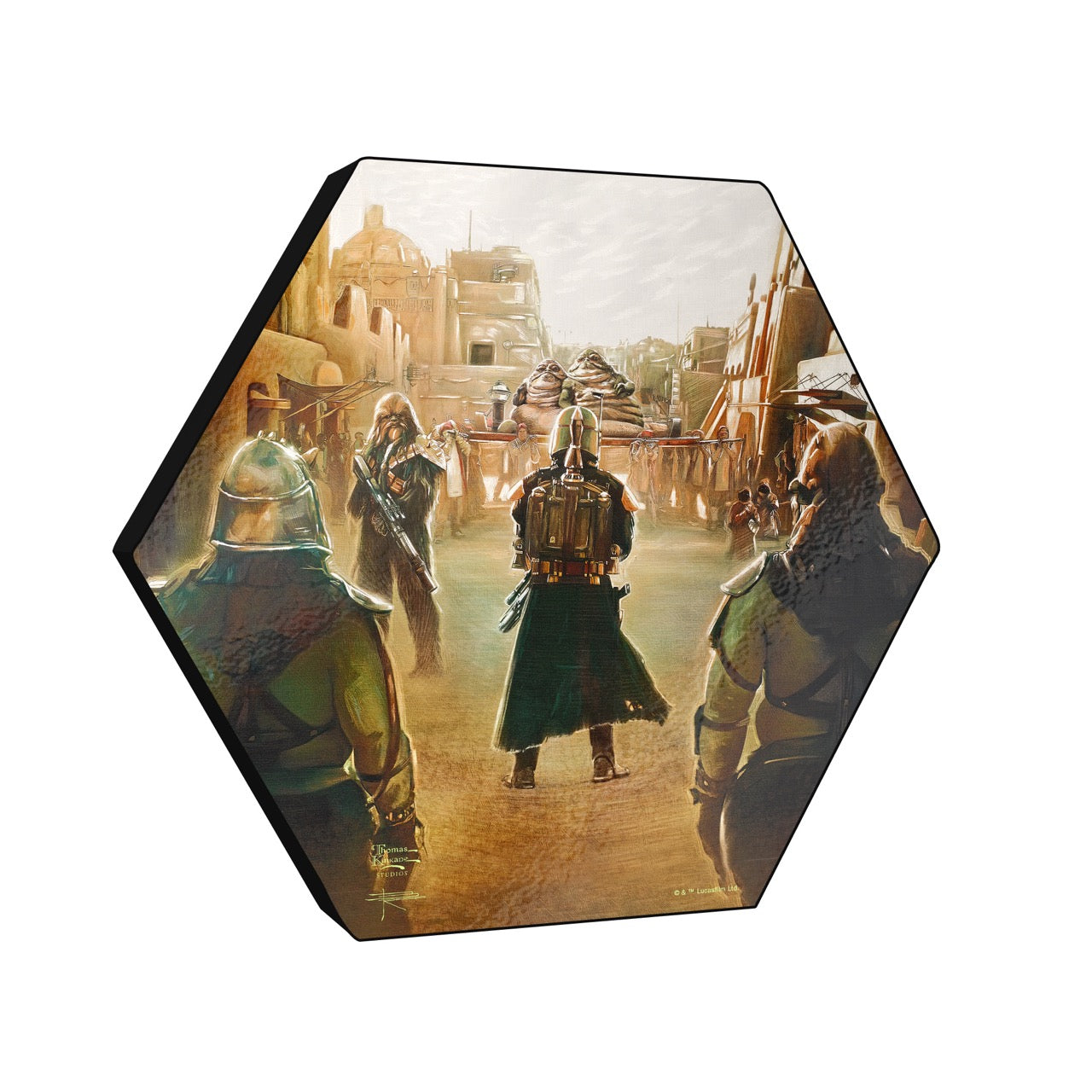 Star Wars (The Book of Boba Fett  - A New Challenge) KNEXAGON® Wood Print WPHEX5260