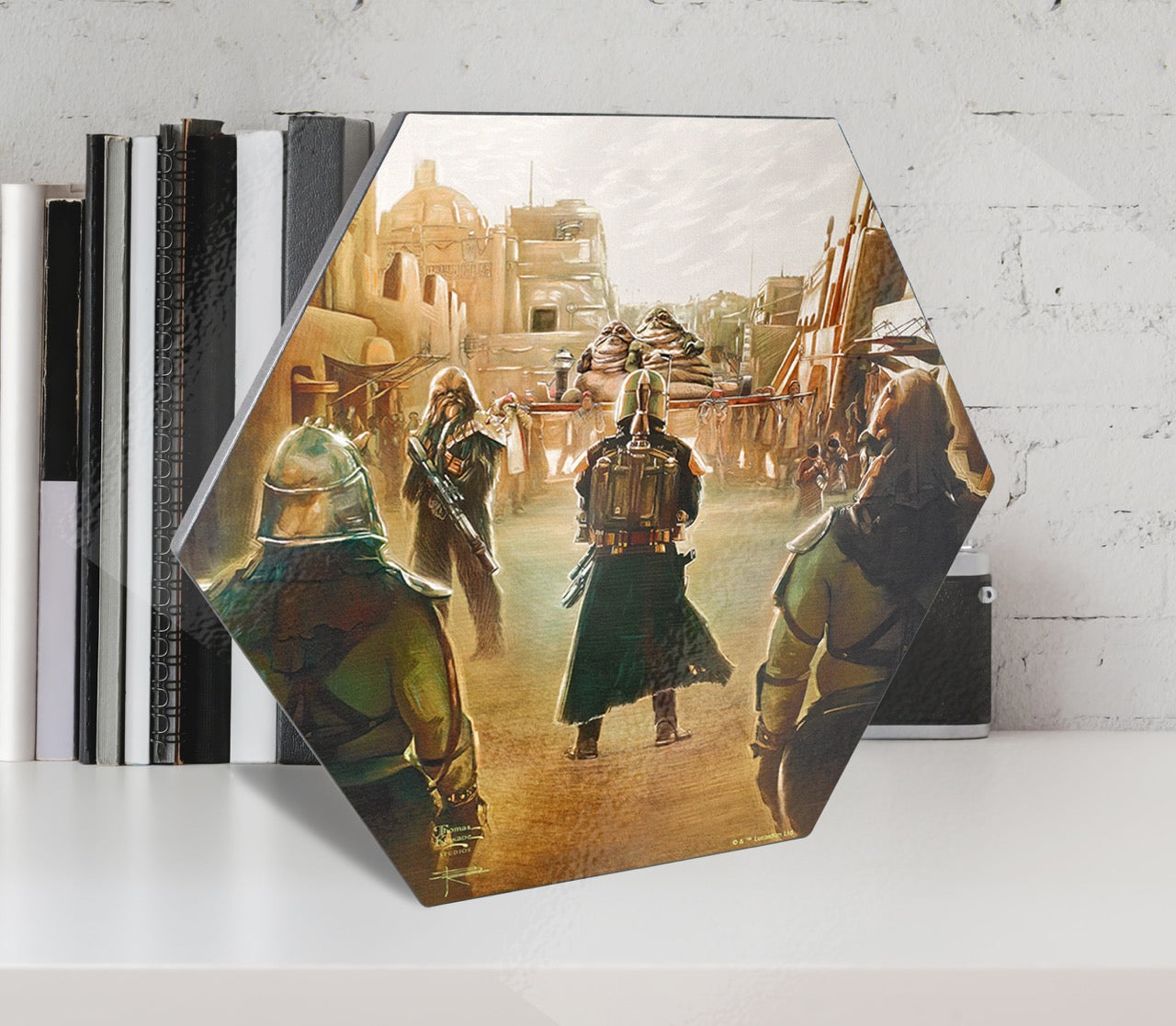 Star Wars (The Book of Boba Fett  - A New Challenge) KNEXAGON® Wood Print WPHEX5260