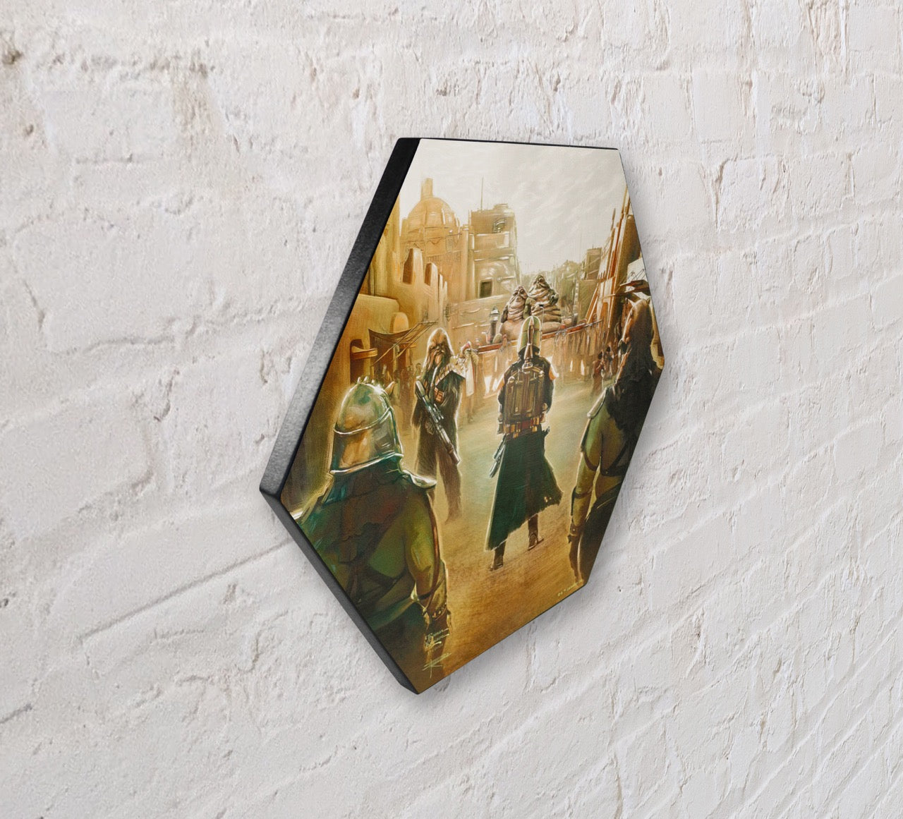 Star Wars (The Book of Boba Fett  - A New Challenge) KNEXAGON® Wood Print WPHEX5260