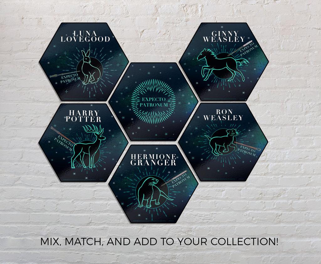 Harry Potter (Patronus - Luna Lovegood) KNEXAGON® Wood Print WPHEX5293HPAR