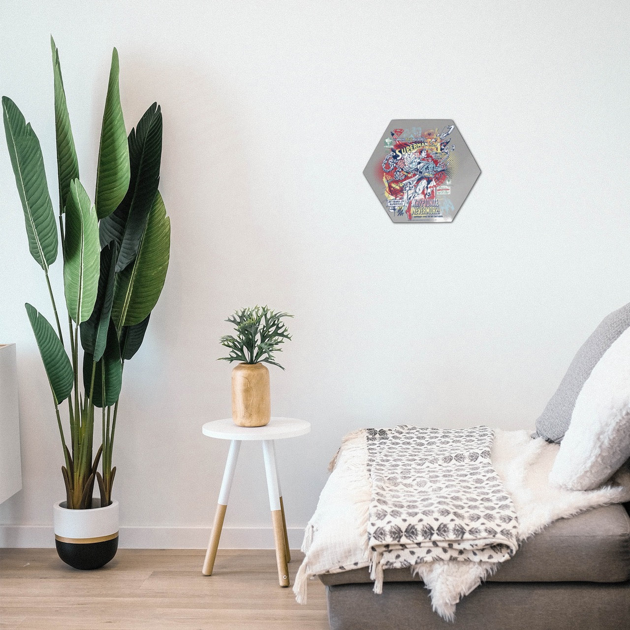 Superman 85th Anniversary (Kryptonite Nevermore) KNEXAGON® Wood Print WPHEX5452