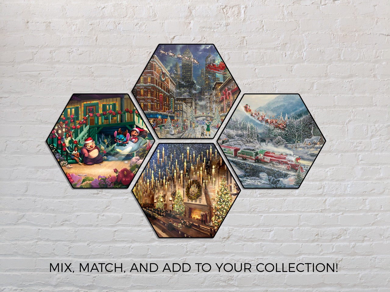 Elf Thomas Kinkade Studios (Buddy’s New York Christmas) KNEXAGON™ Wood Print WPHEX5475
